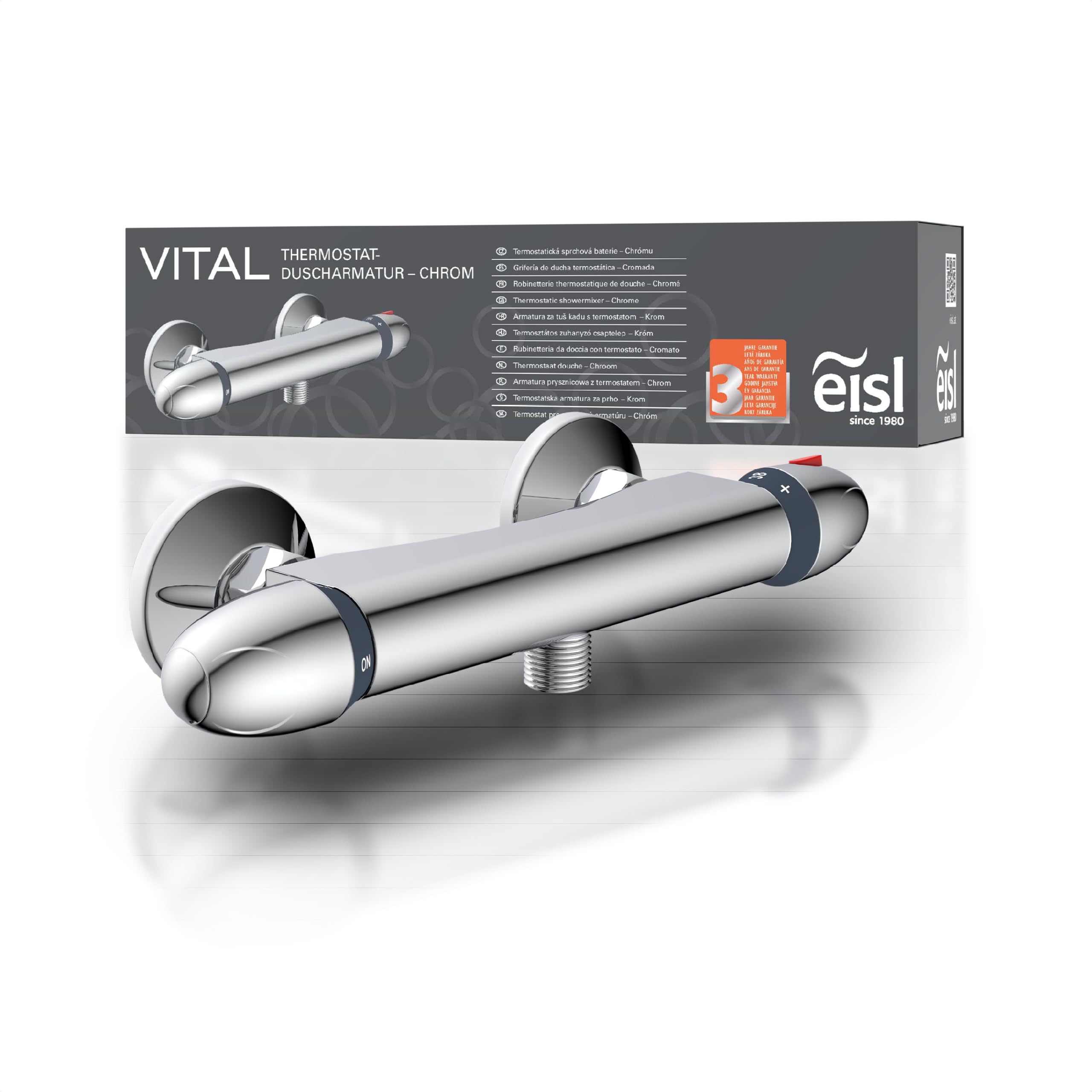 Mitigeur thermostatique douche EISL Vitalis avec sécurité anti-brûlure à 38°C