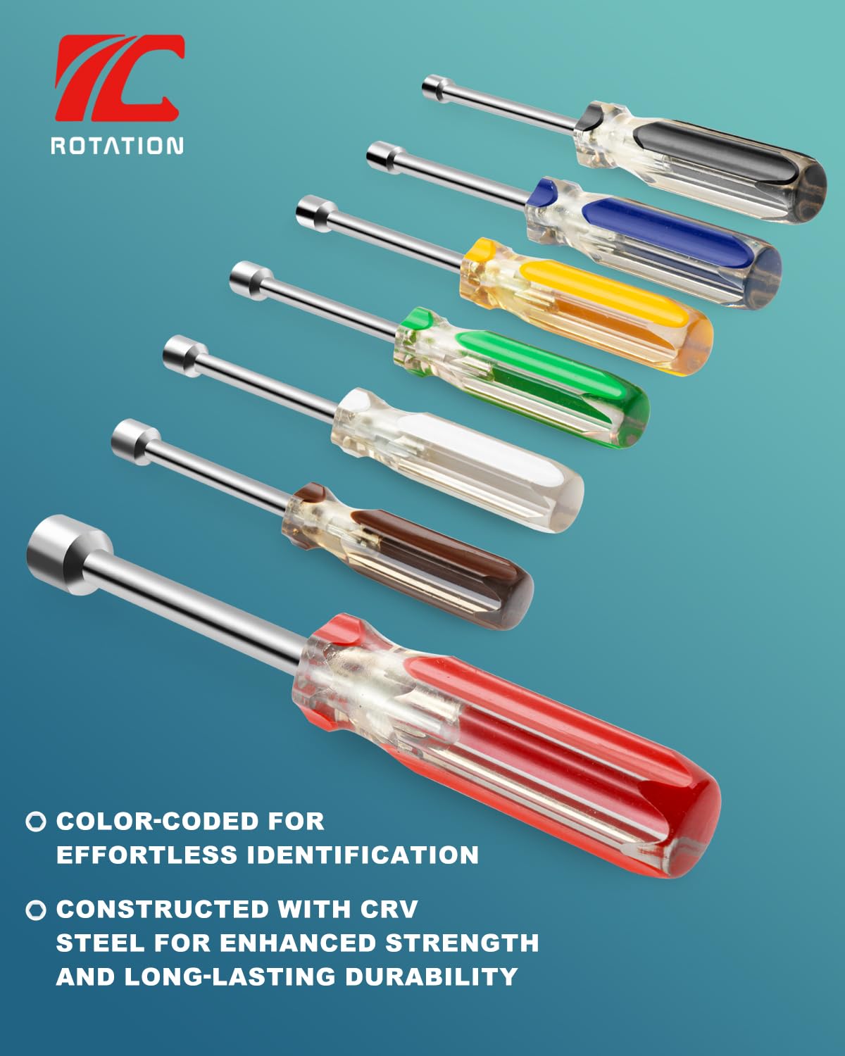 ROTATION Metric Nut Driver Set - 7 Piece -4