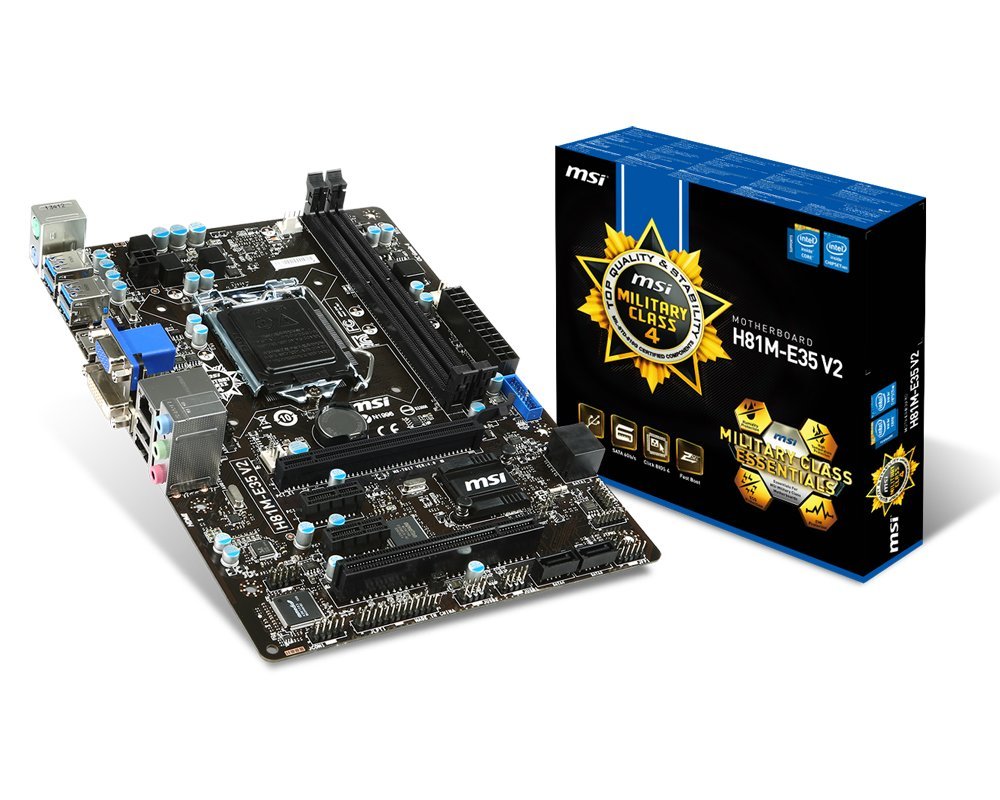 MSI H81M-E35 V2 Micro ATX DDR3 1600 LGA 1150 Motherboards