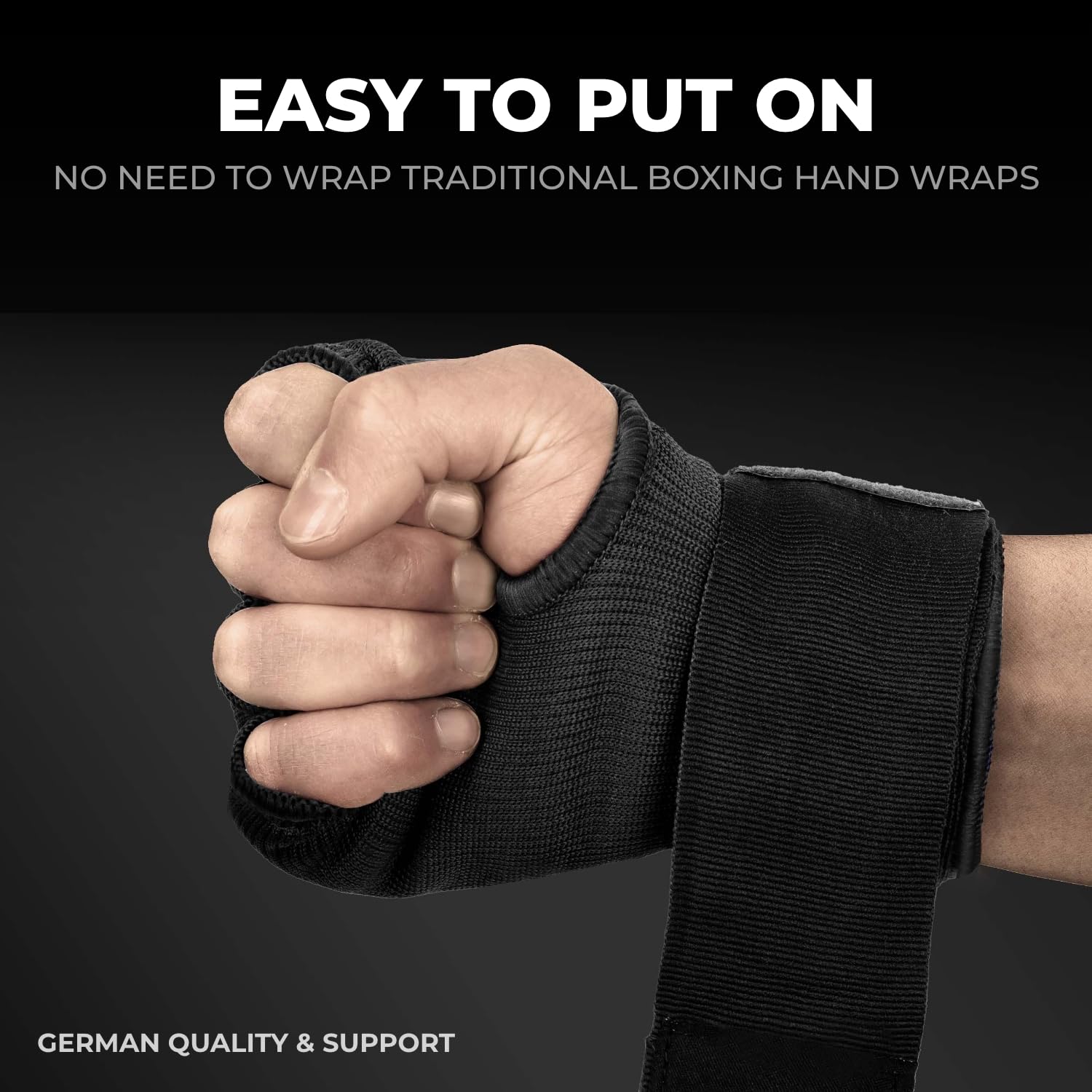 FIGHTR® Żelowe rękawice wewnętrzne 2.0 – szybkie zakładanie i wysoka stabilność | 90 cm bandaże bokserskie do boksu, MMA, Muay Thai i sportów walki | Inner Boxing Gloves