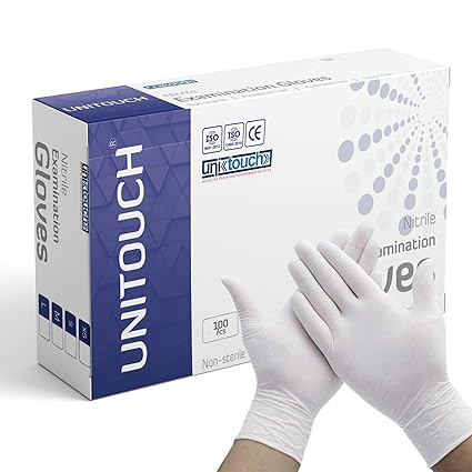 Unitouch Nitrile Powdered Free Examination Gloves Pack of 100 Pcs (Large)