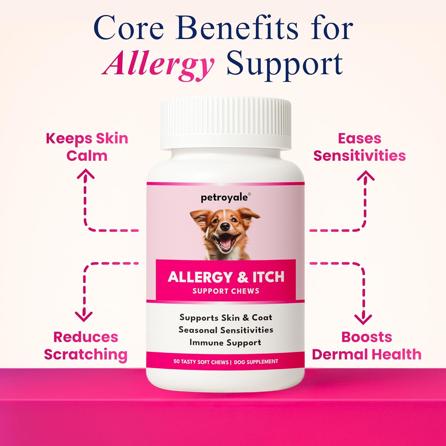 Dog Allergy & Itch Support Chews – Dog Allergy and Immune Chews – Skin, Coat & Seasonal Itch Relief – Dogs Allergy Chews- Dogs Itch Relief - Skin Allergy Relief (50 Soft Chew)
