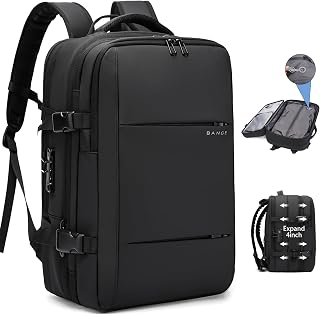 BANGE Air Vacuum Backpack for Travel, Expandable Backpack with Vacuum Compression Packing Bag,Space Saver Bags for Traveling, Business,Camping(NO PUMP)…