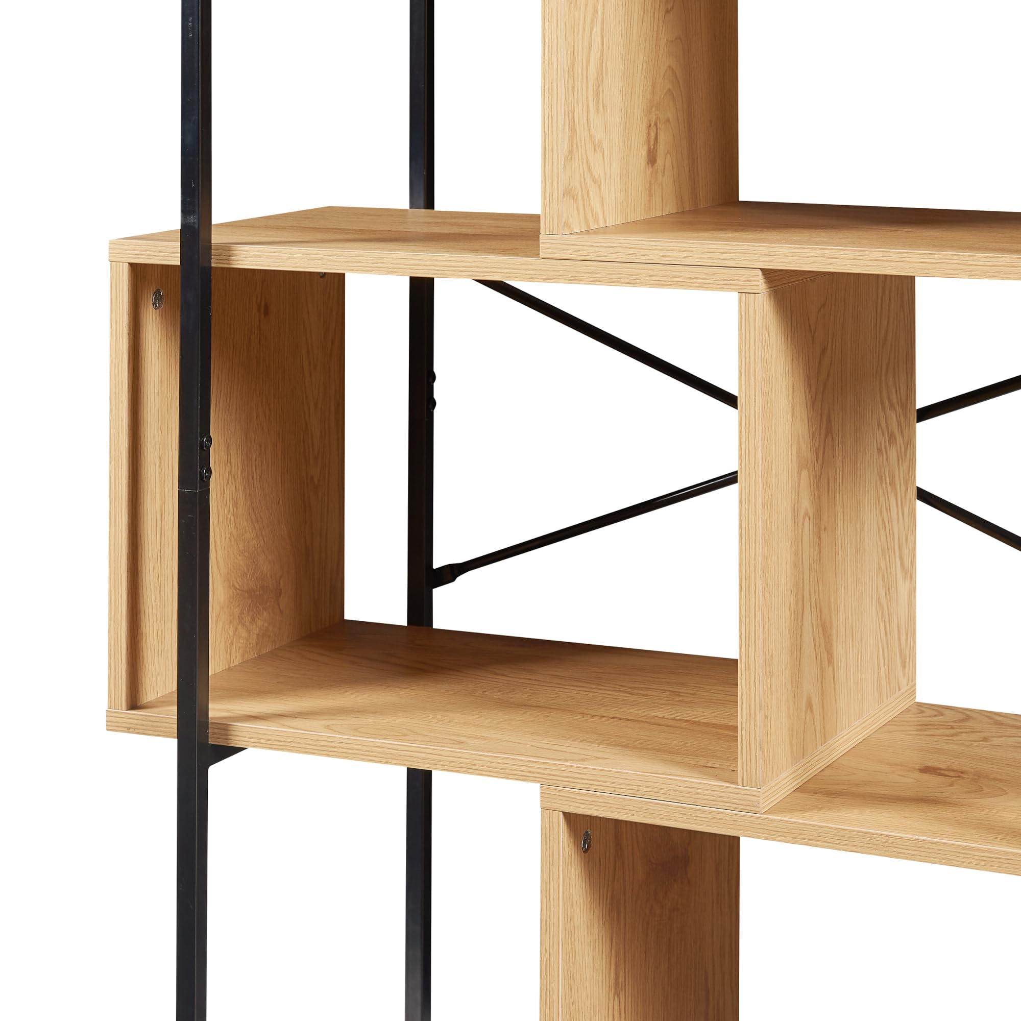[en.casa] Scaffale da Terra con 3 Scomparti Aperti Libreria Mobile Espositore per Casa Ufficio Negozio 126 x 80 x 33 cm - Effetto Rovere/Nero