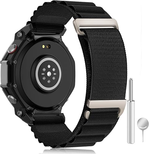 Bolesi Alpine Loop - Correa de nailon compatible con Amazfit T-Rex 3 bandas, tela de nailon transpirable, correas de repuesto para reloj inteligente
