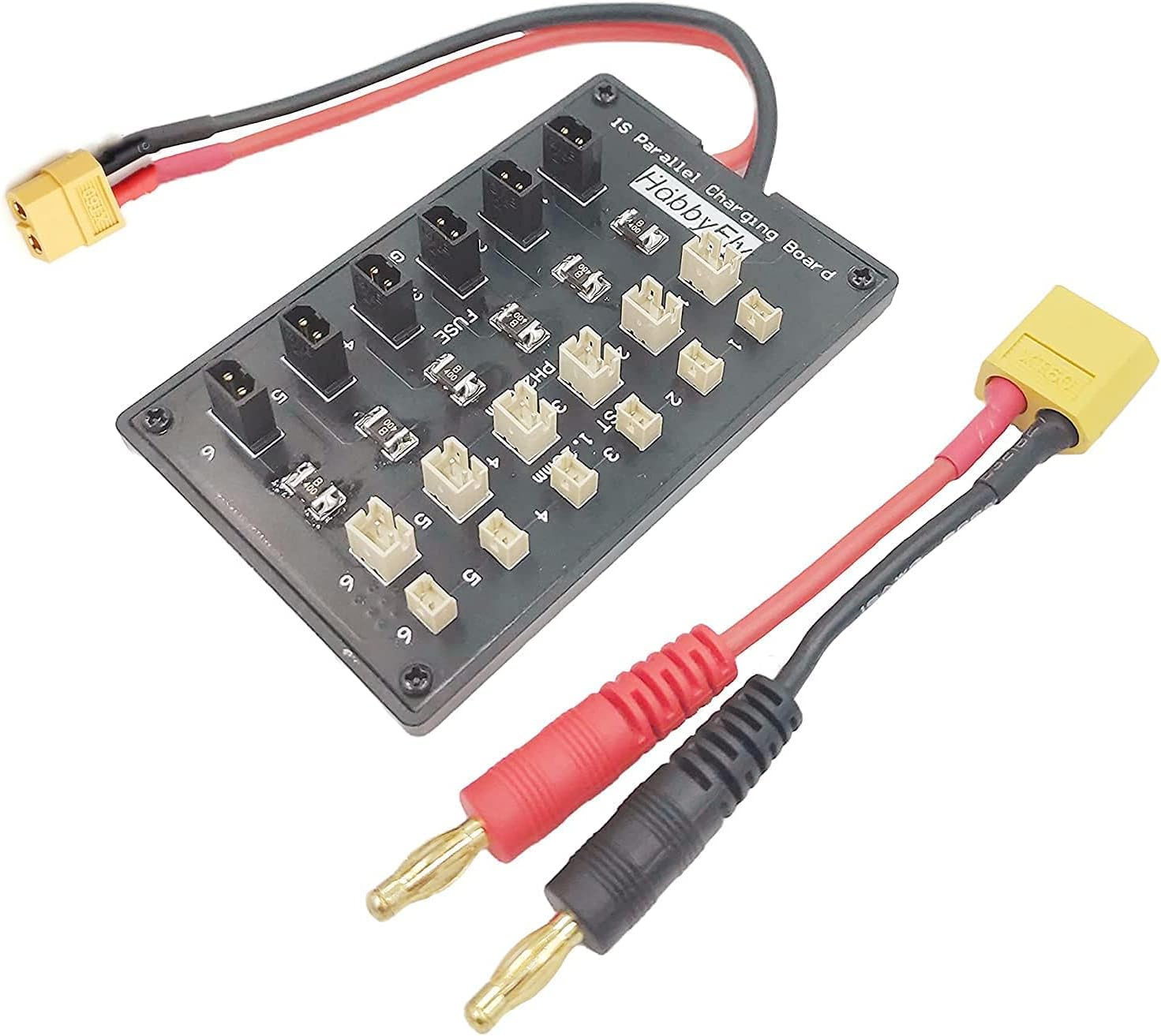 HobbyFly GNB27 and JST-PH 2.0 Connector 1S Lipo Battery Balance Parallel Charging Board Charger Board 6 Channel for Tiny Whoop Blade Inductrix Battery