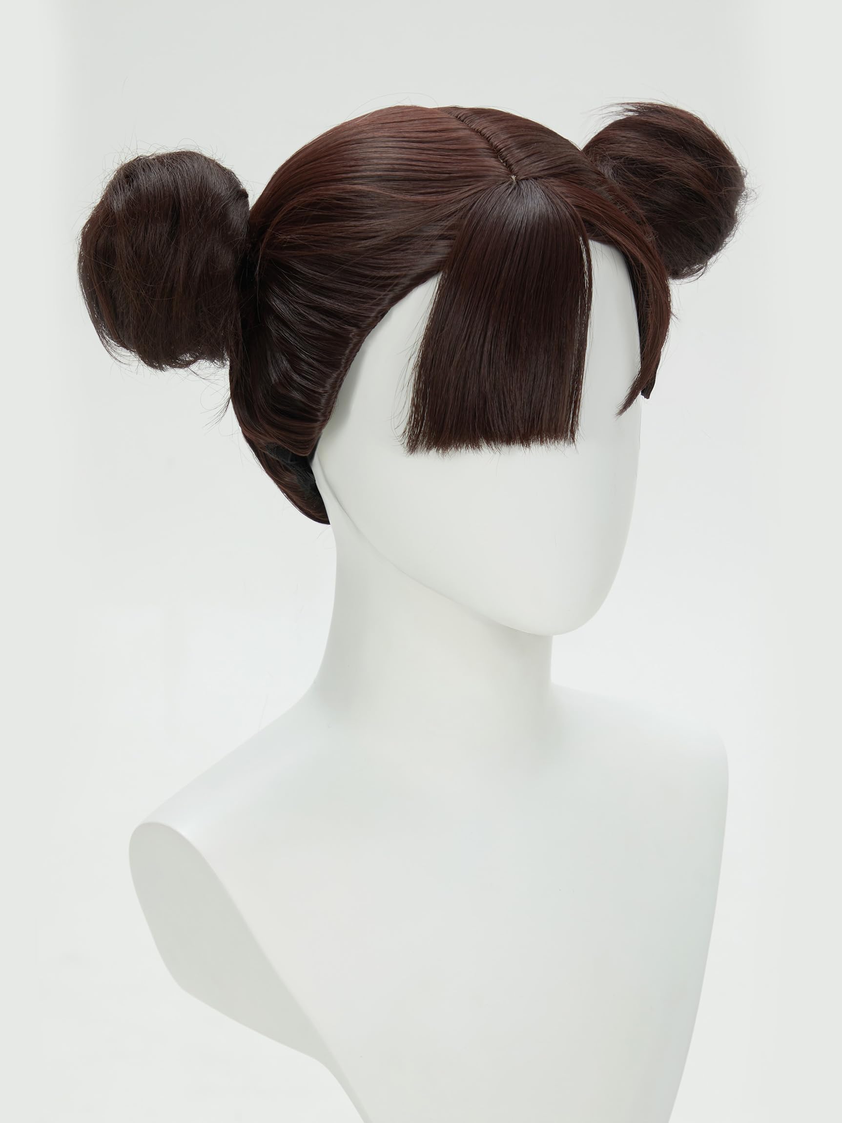 Micotaku Street Fighter Classic Chun-Li Cosplay Wig with Double Hair Buns