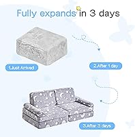 Vista 7 de IFNOW Modular Kids Play Couch,Toddler Couch Kids Sofa,Child Sectional Sofa,Bedroom and Playroom Furniture for Toddlers,Convertible Foam and Floor