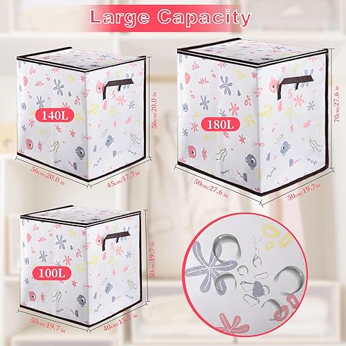 Miniatura 2 de Paquete de 3 bolsas de almacenamiento extra grandes de 100L140L180L, bolsa de almacenamiento de edredón, organizador de clóset y almacenamiento