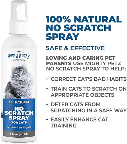 Miniatura 2 de Mighty Petz Spray disuasorio para gatos, repelente de interiores para muebles, plantas, protector de sofá. Aerosol antiarañazos seguro, no tóxico