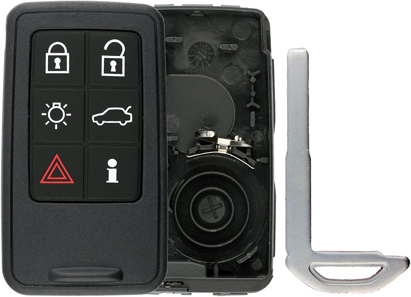 KeylessOption Keyless Entry Remote Smart Key Fob Case Shell Button Pad Outer Cover For Volvo KR55WK49264