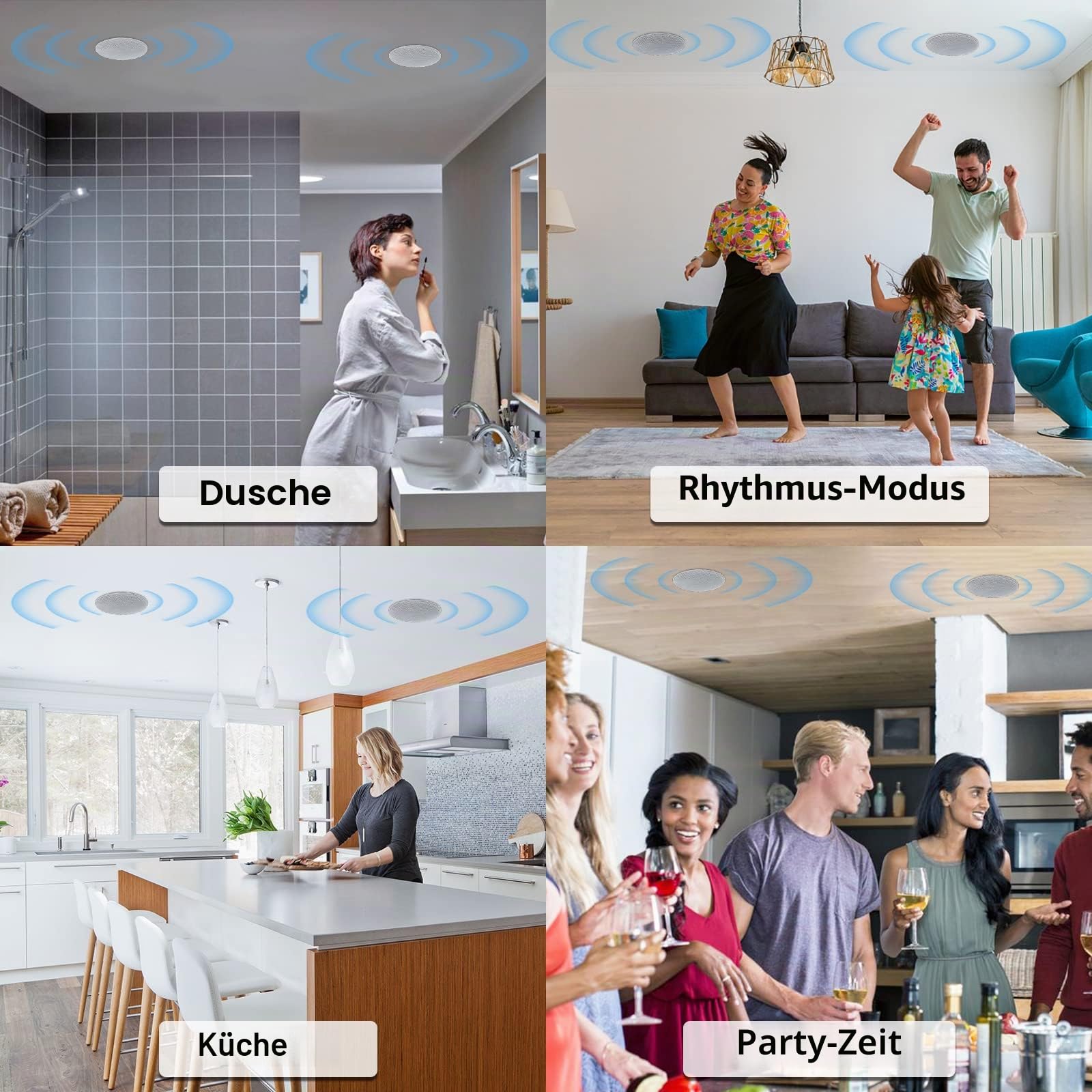 Herdio 4 Zoll Deckenlautsprecher, 160 Watt 2-Wege Flush Mount Einbaulautsprecher, Zur Montage an System, für Innen, Schlafzimmer, Badezimmer, Heimkino, überdachte Veranden