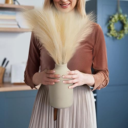 Miniatura 8 de 3 piezas de 17 pulgadas 7 tenedores de hierba de las pampas artificiales decoración de hierba de pampa artificial pompas altas plantas artificiales