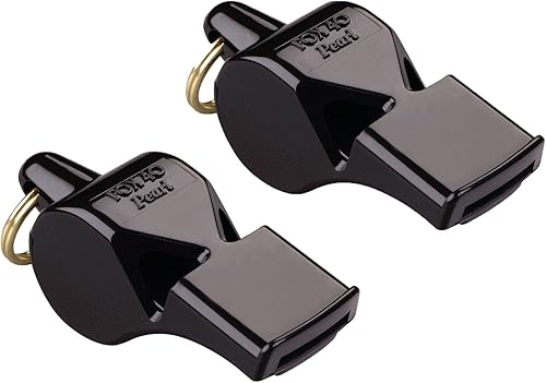 Fox 40 Pearl Sports and Safety - Silbato marino ruidoso, color negro (paquete de 2)