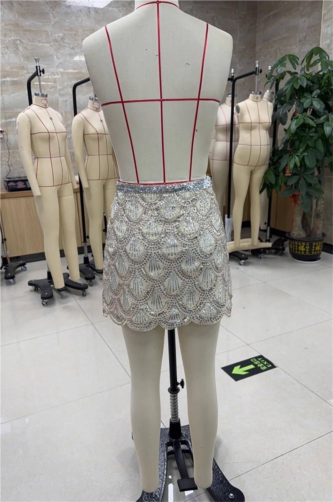 Gonne con Paillettes for Donna Chic Casual Summer Party Clubwear Moda Femminile a Vita Alta A-Line