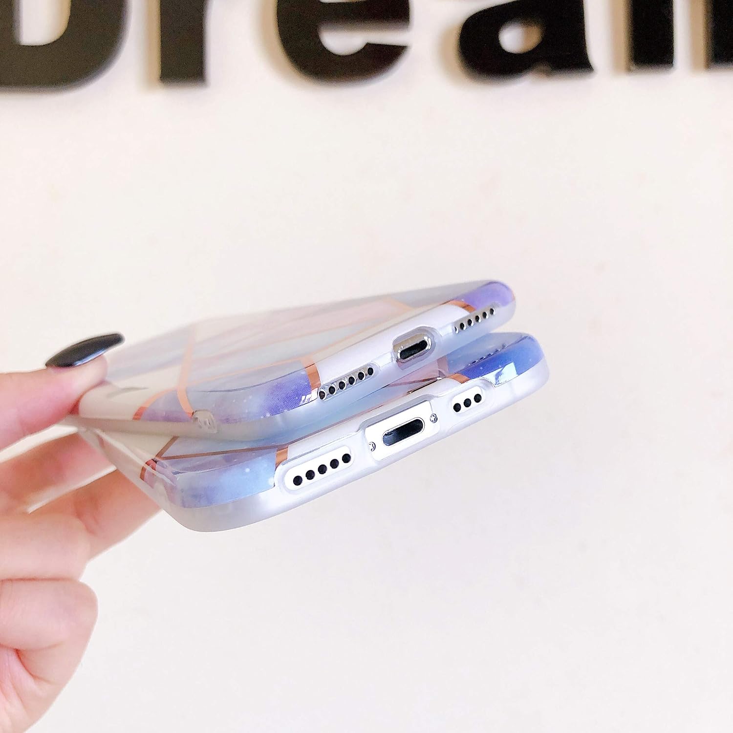 Cocomii Marble Case Compatible with iPhone XR - Slim, Glossy, Reflective Streaks, Geometric Marble, Easy to Hold, Anti-Scratch, Shockproof (Purple/Glitter)