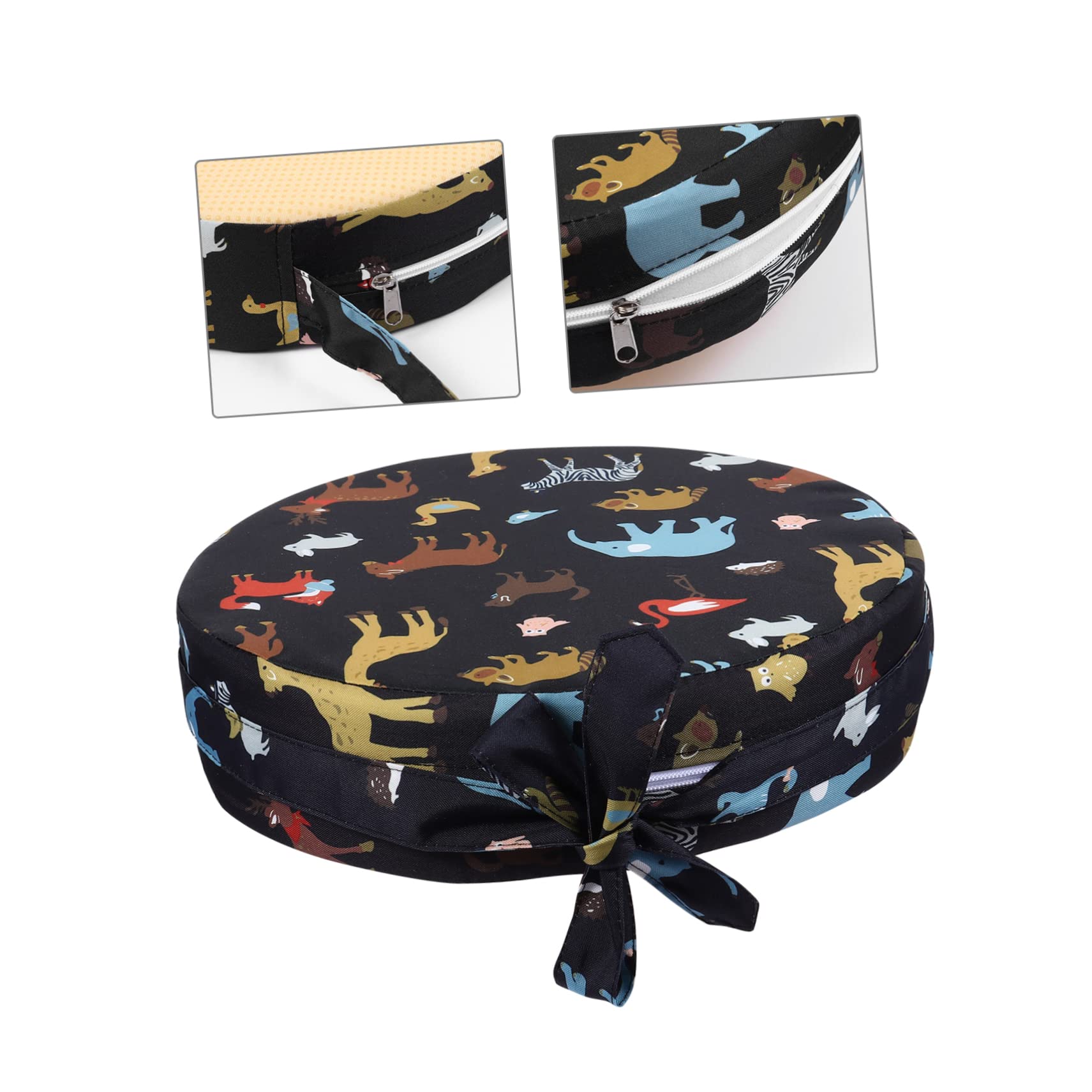 Cuscino Rialzo Rotondo per Sedia Bambini, Nero, 1 Pezzo