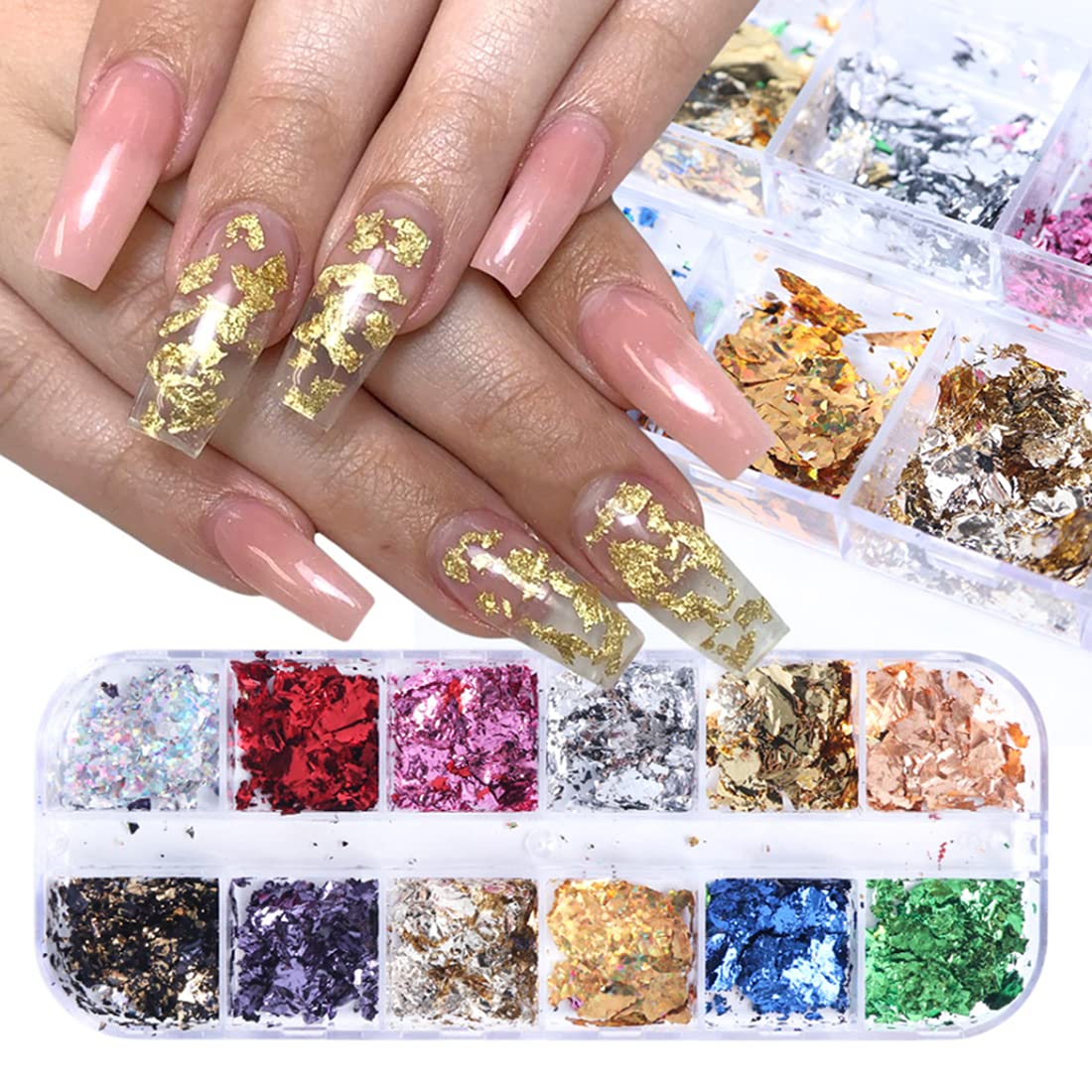 Stunning Nail Designs with Foil Flakes Get The Best Shimmery Look Now!