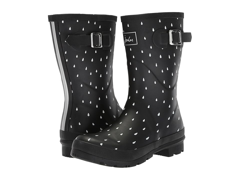 

Joules Mid Molly Welly (Black Raindrops Rubber) Women's Rain Boots