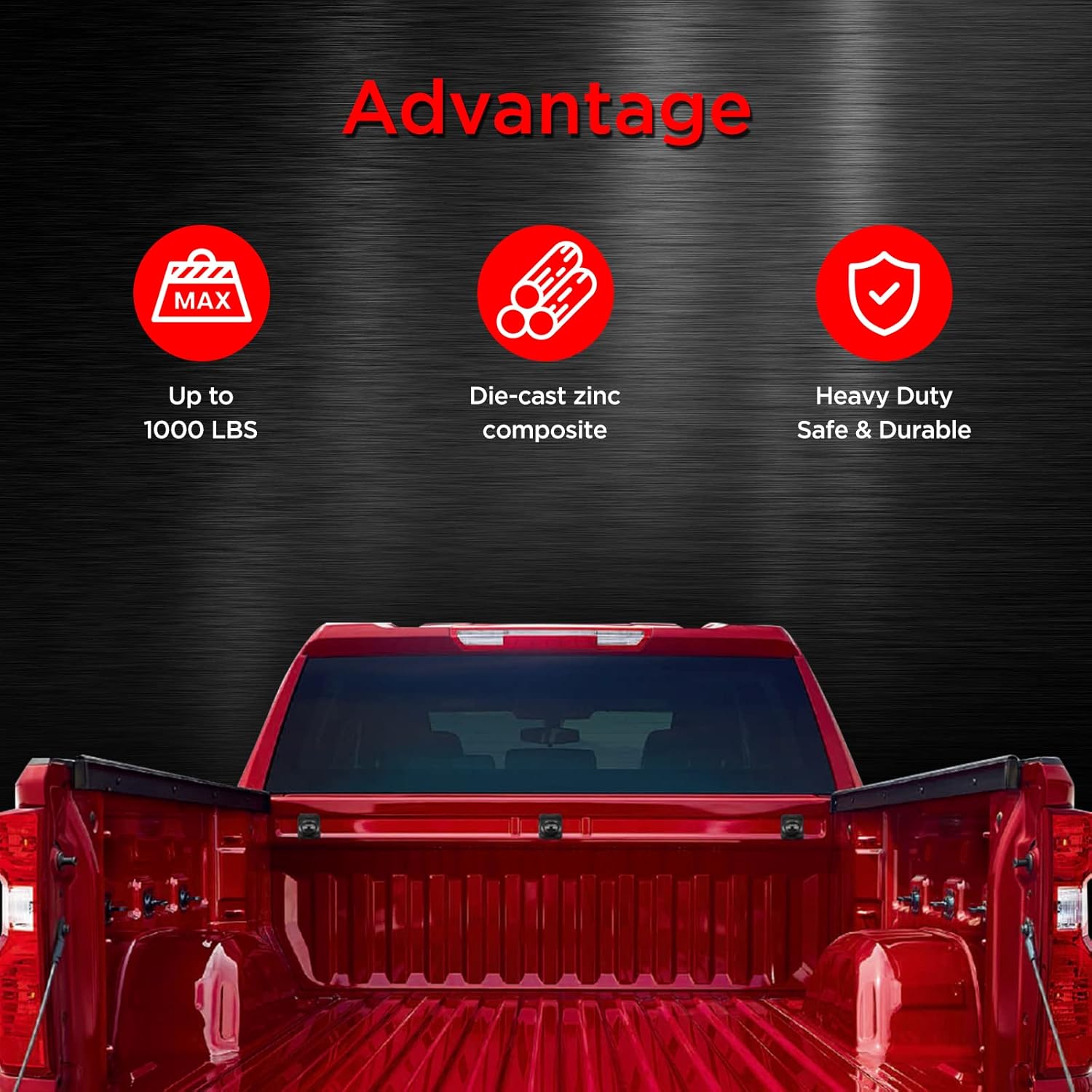 SPEEDWOW Truck Bed Tie Down Anchors 4 Pcs, Truck Bed Hooks Compatible with Silverado; Compatible with GMC Sierra 2014-2022; Compatible with F-150 2022; Compatible with Colorado 2015-2022