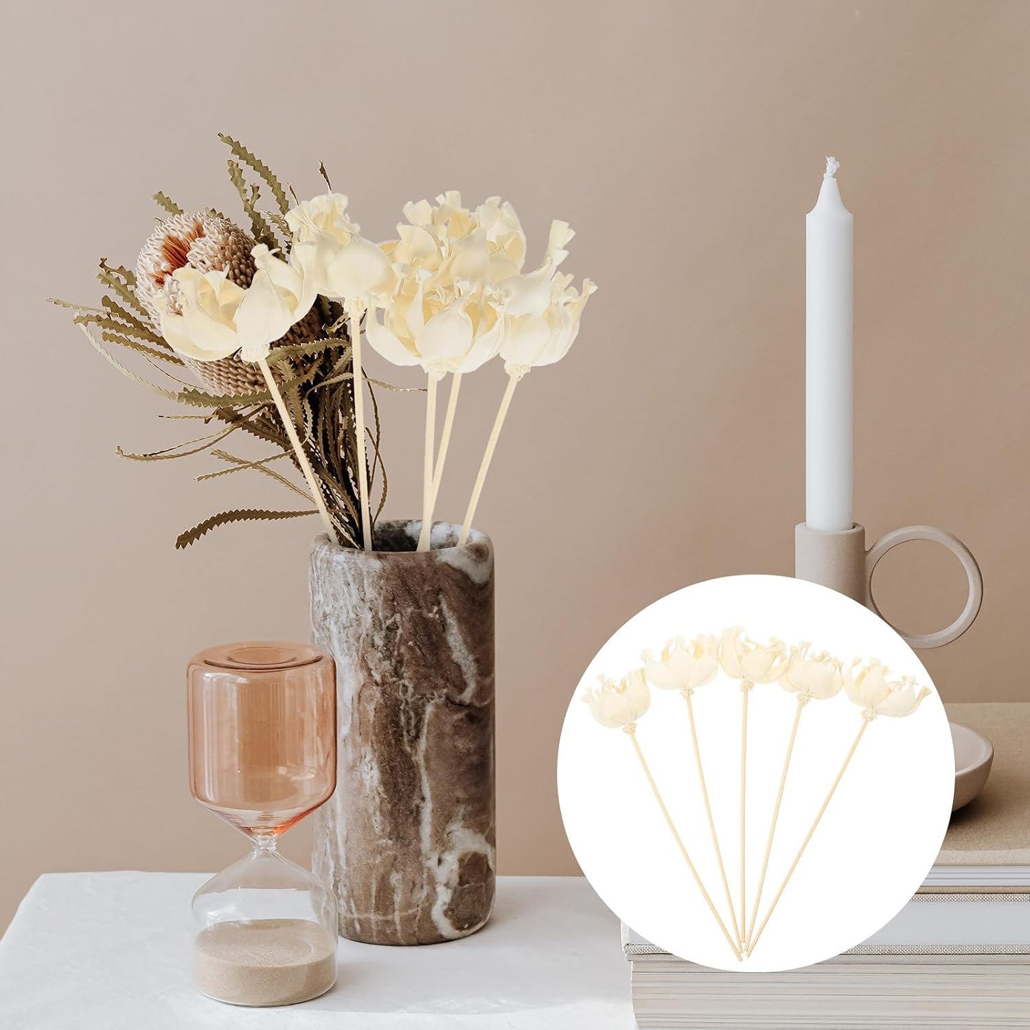 5pcs Fire-Free Dried Flower Aromatherapy Diffuser Sticks for Home Fragrance Decorative Reed Diffuser Replacement Sticks Accessories