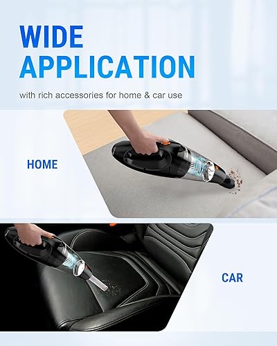 Miniatura 6 de Powools Aspiradora de mano inalámbrica recargable con 2 filtros, aspiradora inalámbrica de alta potencia con tecnología Cahrge rápida, aspiradora de