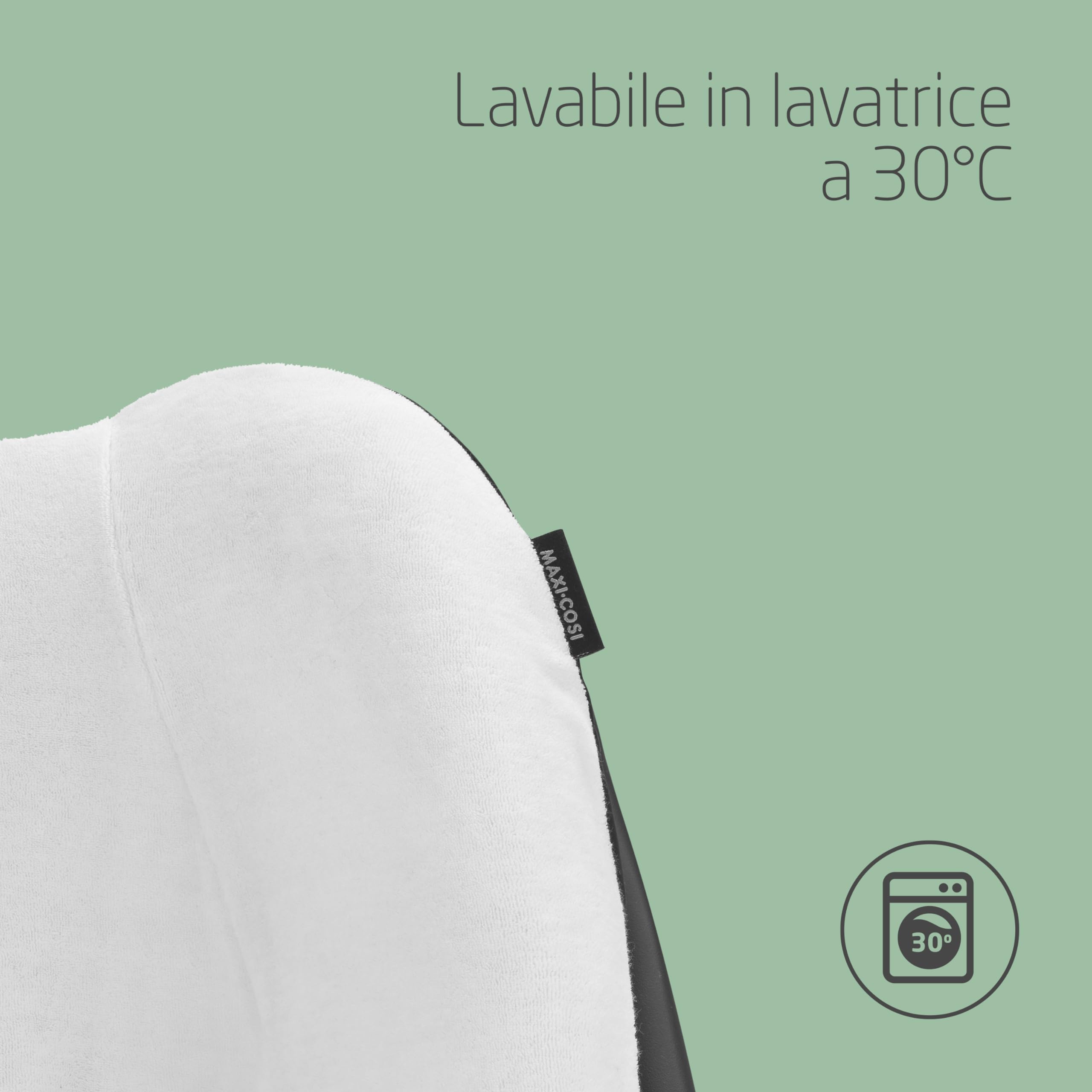 Maxi-Cosi Rivestimento Seggiolino Auto in cotone organico per CabrioFix i-Size / Pebble S, Copri seggiolino per neonati, Morbido, Materiale traspirante che assorbe l'umidità, Natural White