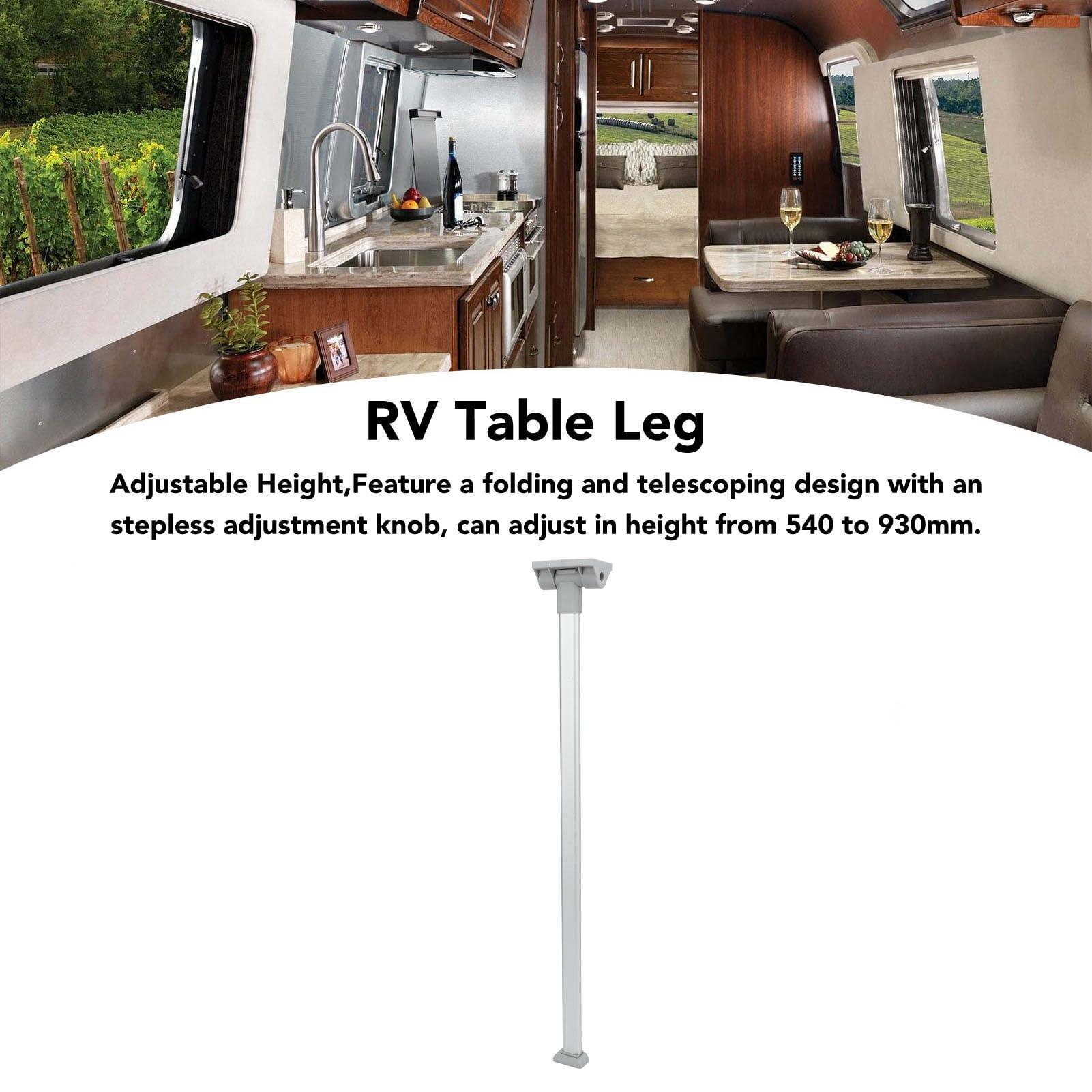 LiebeWH Patas de Escritorio de Barra Plegable para RV Pata de Mesa Plegable de Aleación de Aluminio Varilla de Soporte Anodizada de 700 Mm Ahorro de Espacio Fácil Instalación para RV Trailer Cocina