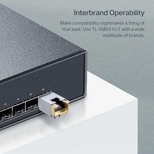 Miniatura 6 de TP-Link TL-SM5310-T | Módulo SFP+ RJ45 10GBase-T | Transceptor SFP+ de cobre 10G | SFP+ a Ethernet | Plug and Play | Enchufable en caliente |