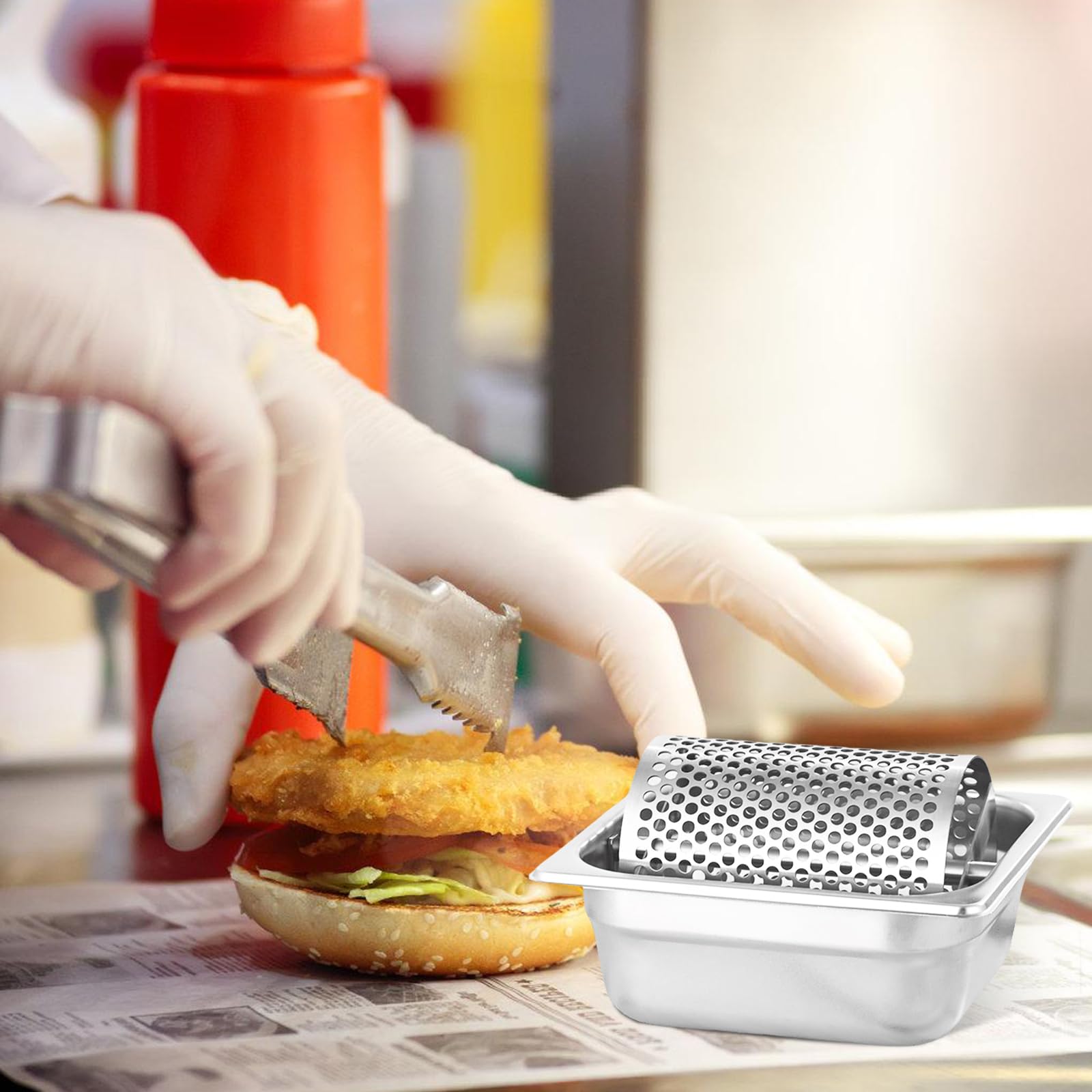 Rodillo de mantequilla de acero inoxidable, rueda de mantequilla para hamburguesas, distribuidor de mantequilla duradero con rueda extraíble, inoxidable e higiénico, dispensador de mantequilla para