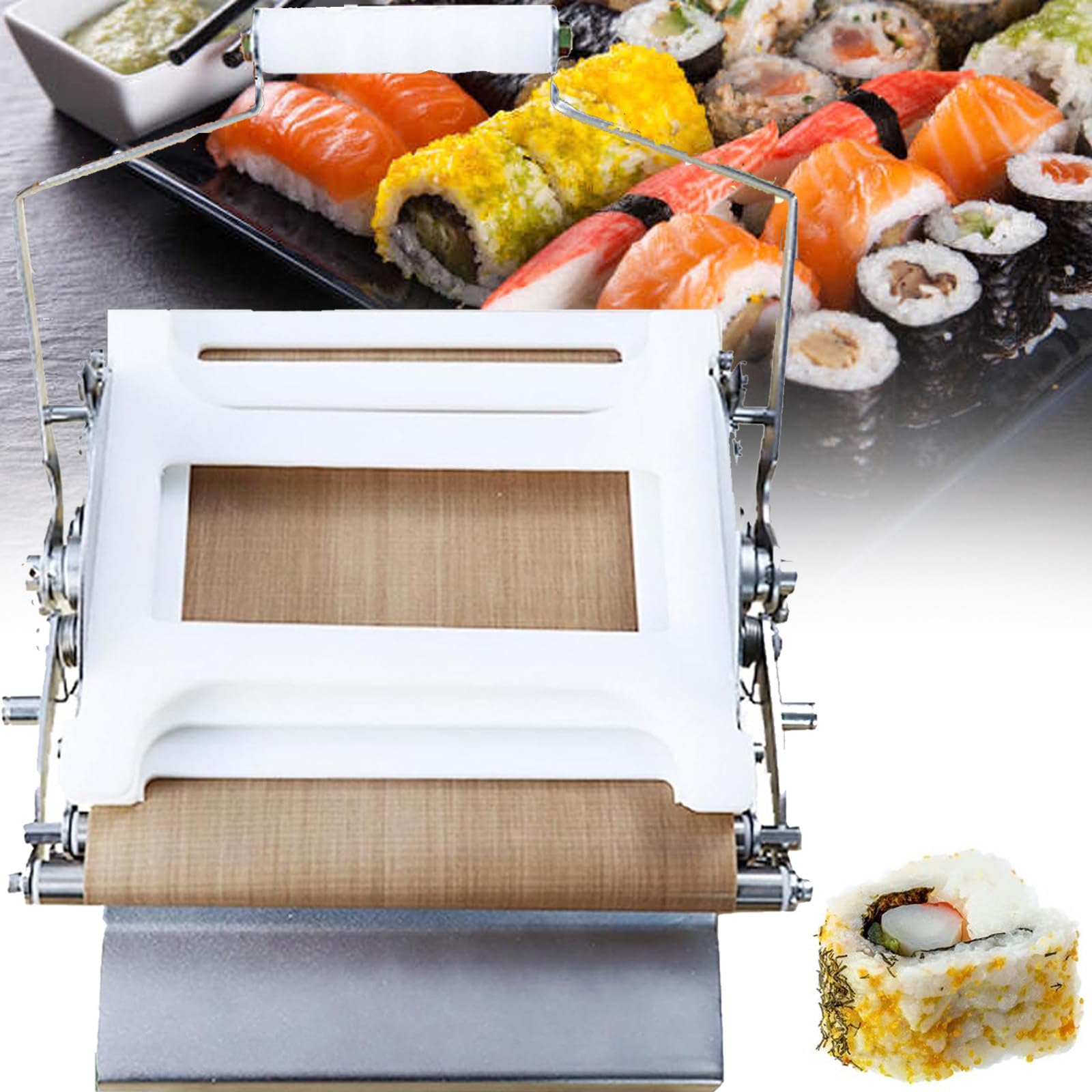Sushi Roller Maker, okrągła maszyna do formowania rolek ryżowych, bambusowa mata do wałkowania sushi, idealna dla początkujących i domowych przygotowywania sushi