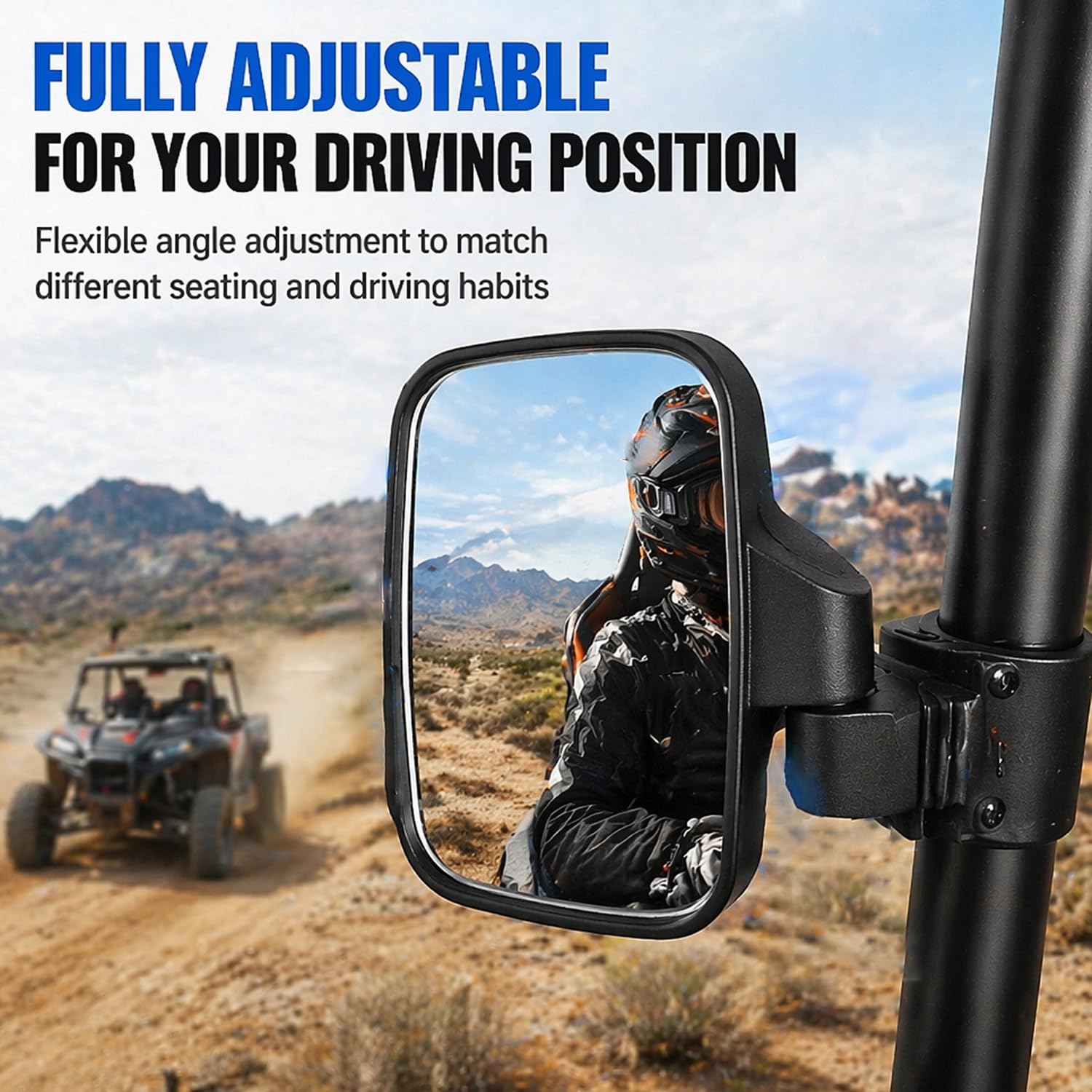 Espejo retrovisor UTV for CFMoto CFORCE 2019-2024, espejo ajustable plegable, espejos laterales a lado, se adapta a jaula antivuelco de 1,75 a 2 pulgadas