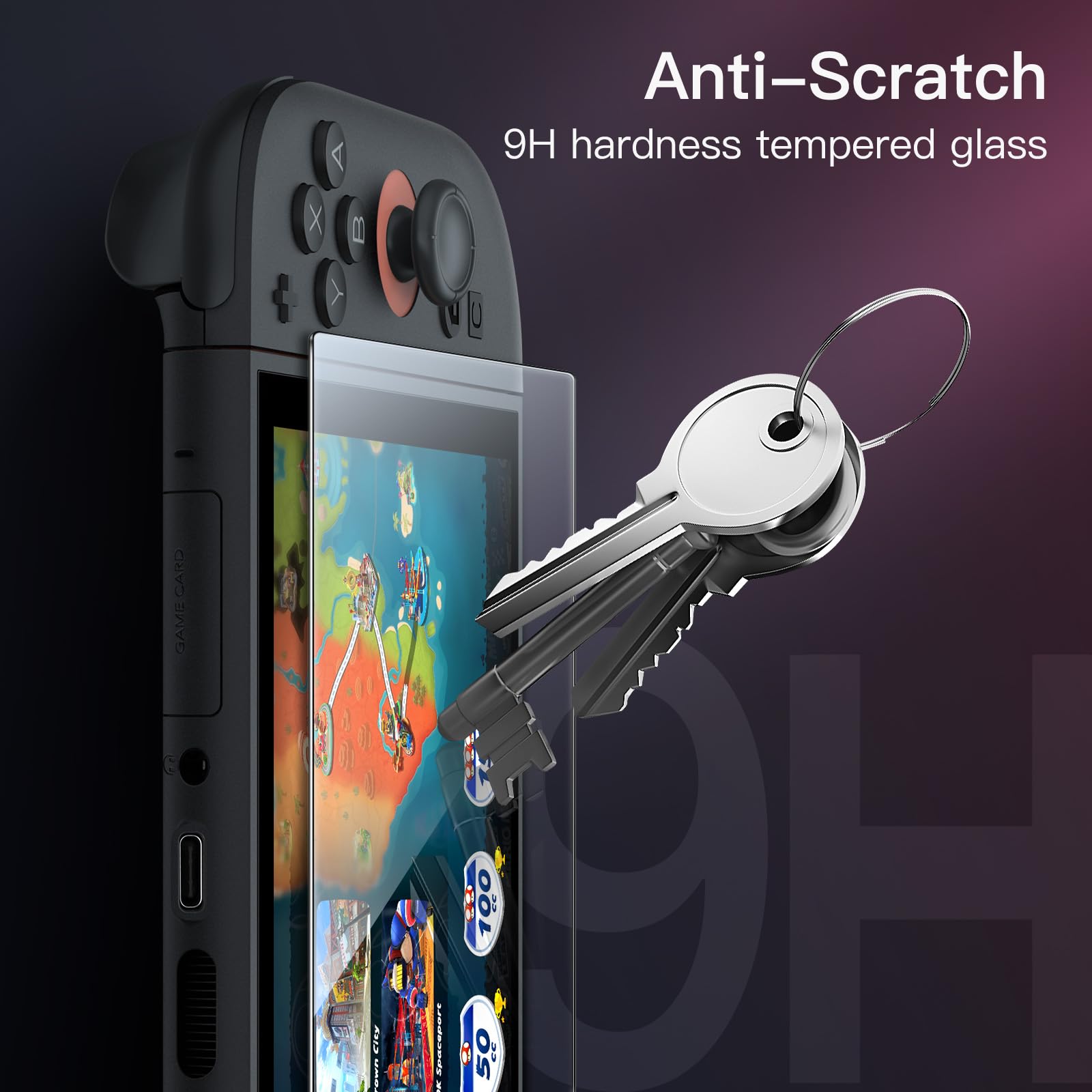 JETech Protector de Pantalla para Nintendo Switch 2 2025, Cristal Vidrio Templado 9H con Marco de Instalación Fácil, Anti-Arañazos, HD Clara, 2 Unidades