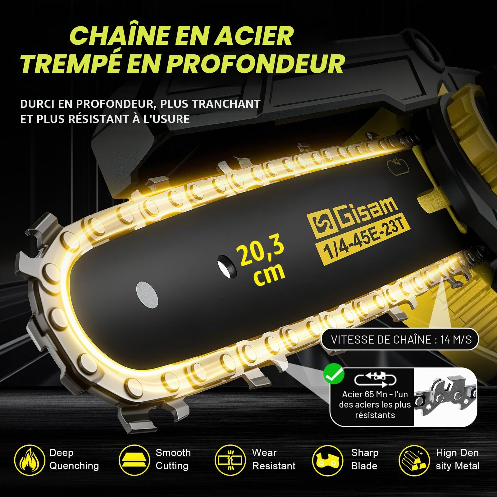 2-en-1 8 Pouces Elagueuse sur Perche, Mini Tronçonneuse Brushless avec 2 x 4,0 Ah Batteries, Coupe Branche Telescopique, Portée 4,2 M pour Branches et jardinage