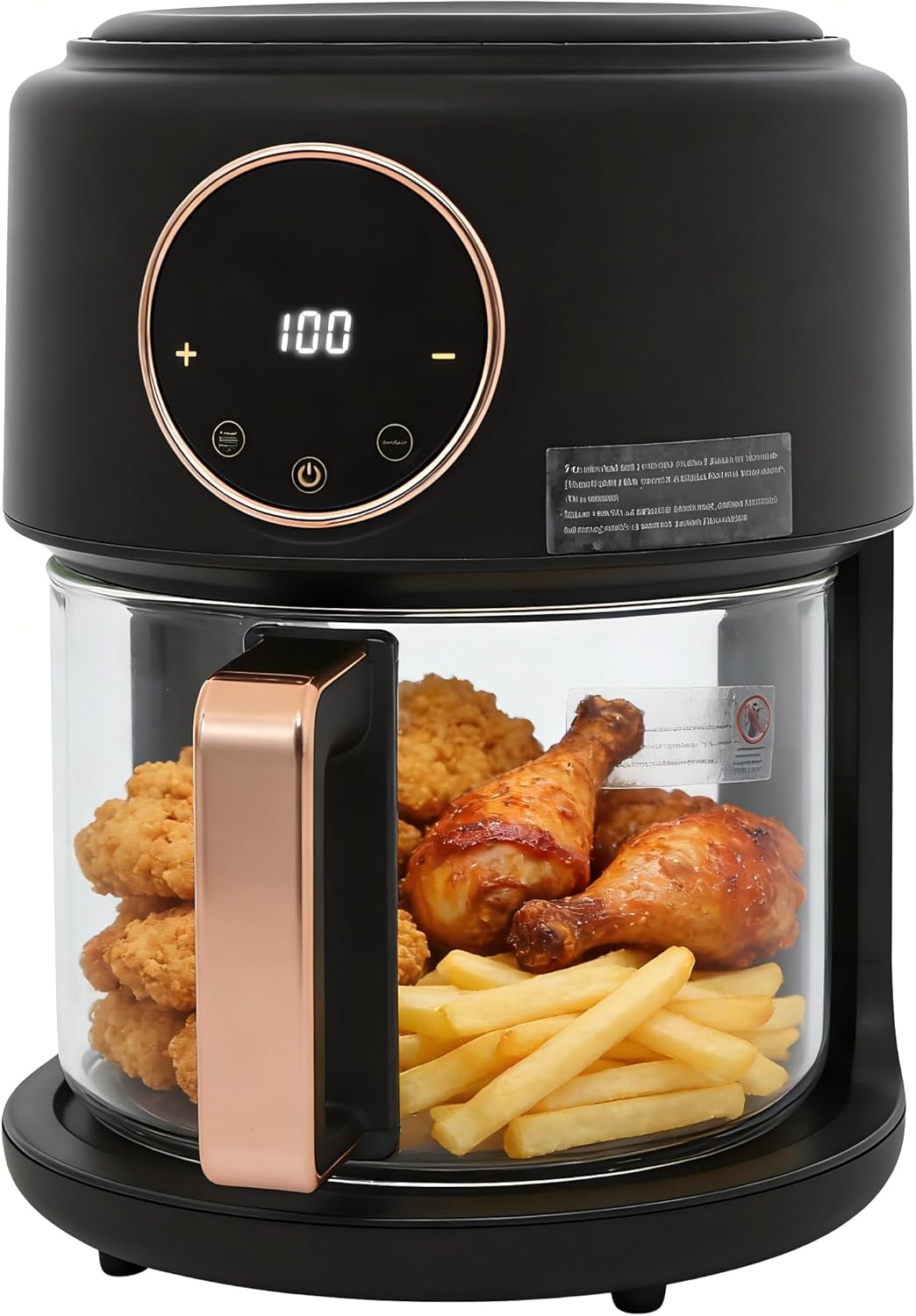 Air Fryer,3.8 Quart Transparent Air Fryer Oven,Adjustable Temperature,8 Preset Cooking Options,60 Min Auto,for Roast, Broil, Dehydrate & More for Quick, Easy Meals,Black Air Fryer,3.8 Quart Transparent Air Fryer Oven,Adjustable Temperature,8 Preset Cooking Options,60 Min Auto,for Roast, Broil, Dehydrate & More for Quick, Easy Meals,Black