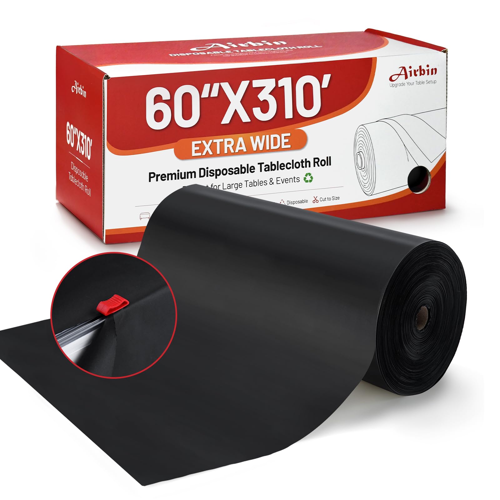 Plastic Table Cloth, Extra Wide 60 In X 310 Ft Plastic Table Cover Roll