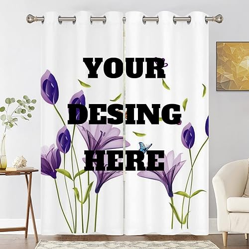 Cortinas personalizadas con foto, cortinas opacas personalizadas para dormitorio, cortinas de oscurecimiento con aislamiento térmico personalizadas
