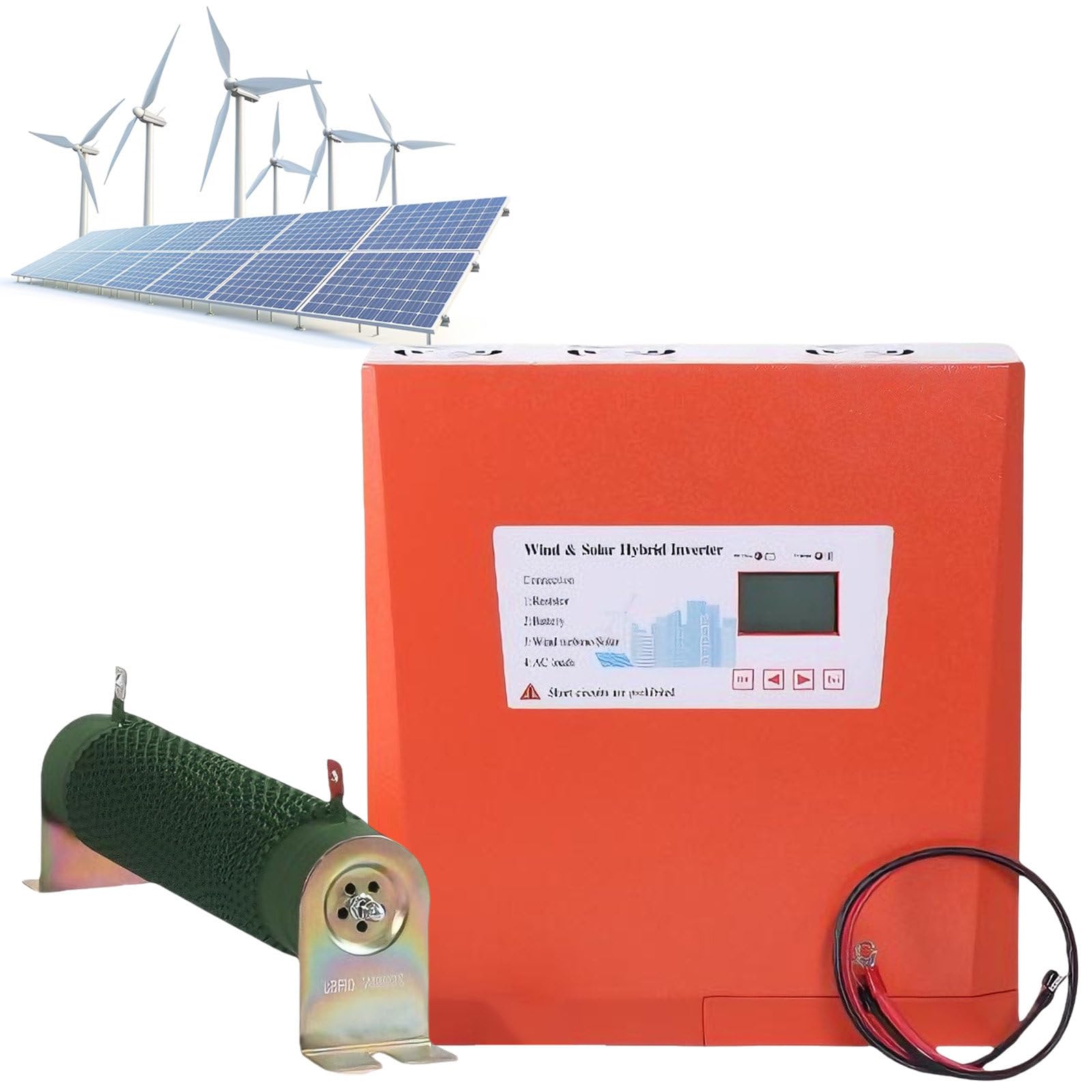 Inversor EóLico-Solar con Cargador Independiente, Cargador Doble Mppt Y Pwm, Control Integrado De Inversor HíBrido EóLico-Solar,12V