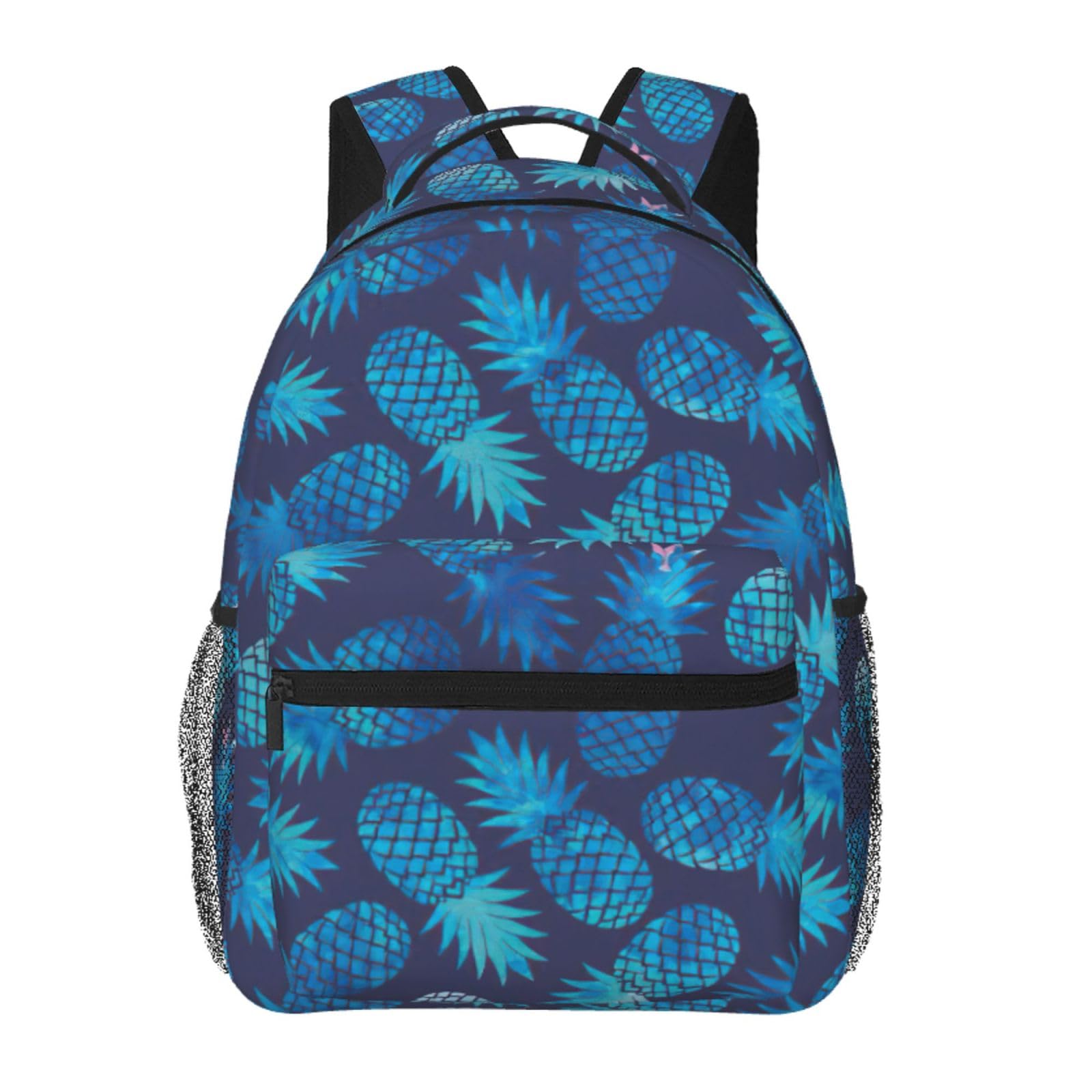 Mochila plegable ligera para evitar el exceso de equipaje con estampado de piña azul 6