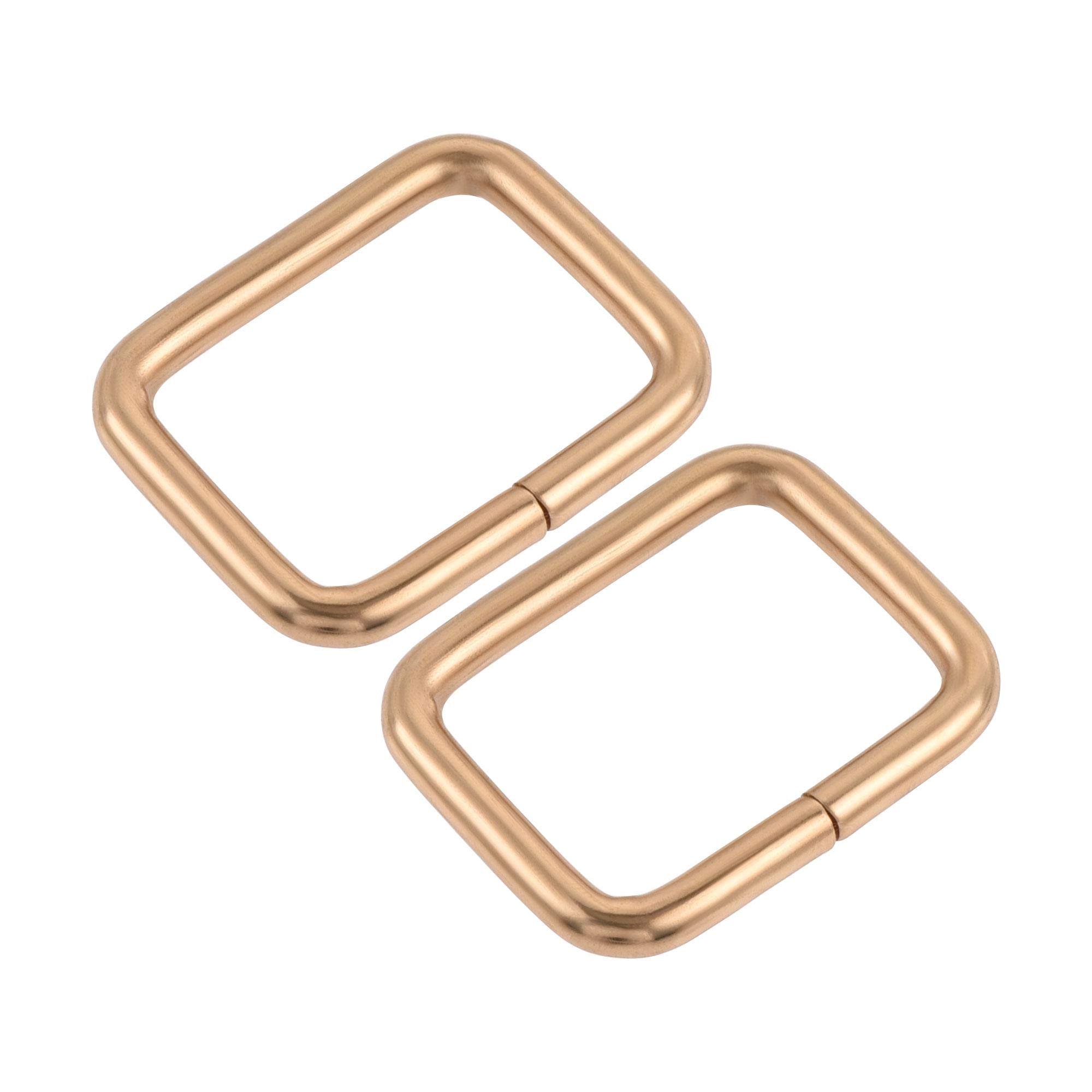 sourcing map Metal Rectangle Ring Buckles 25x20mm(0.98"x0.79") Inside Dimension for Bags Belts DIY Accessories Gold Tone 30pcs