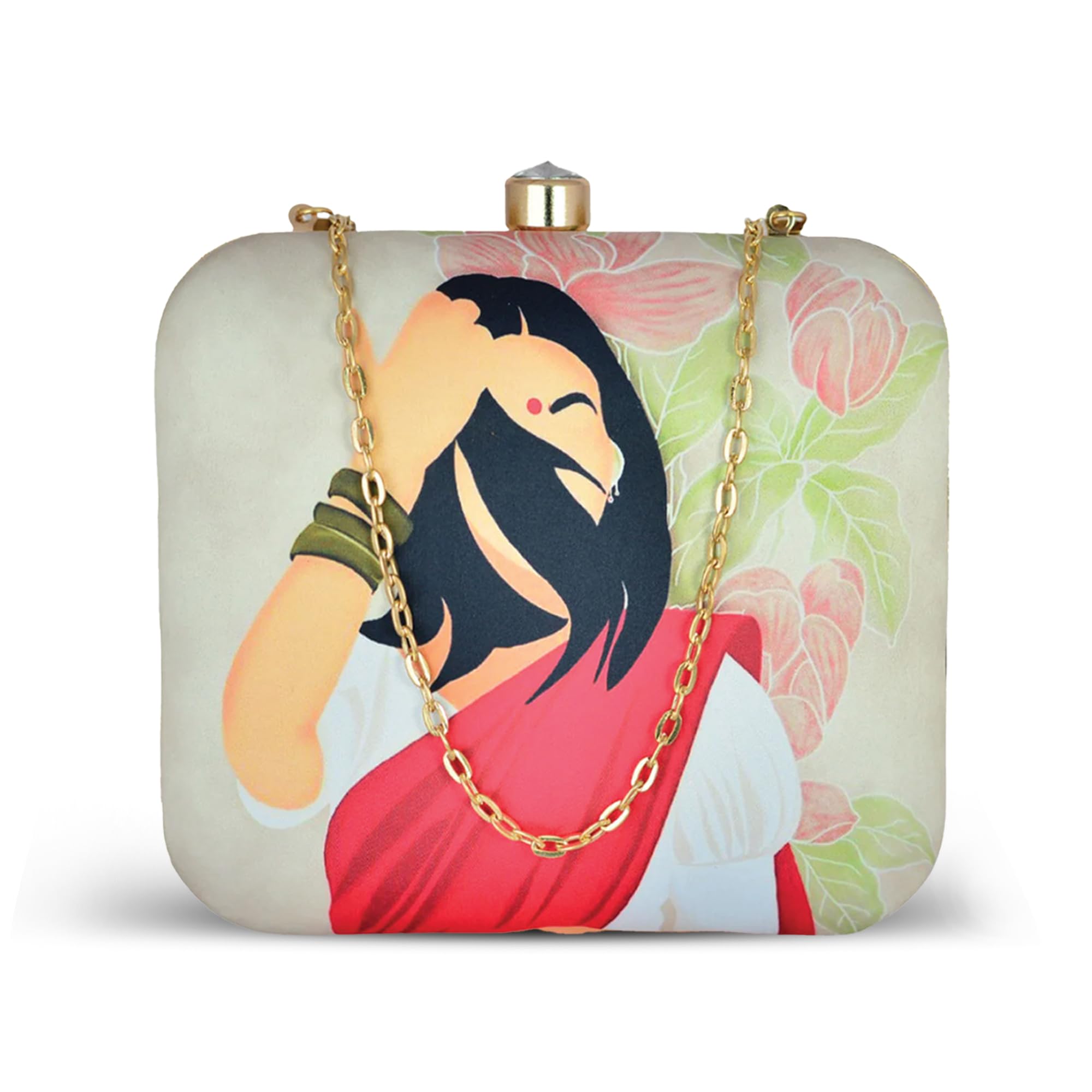 artklim Indian Women Printed Clutch Bag for Women with Detachable Strap | Clutch purse for Women | Gift for Women | Clutch for Women-picture-44
