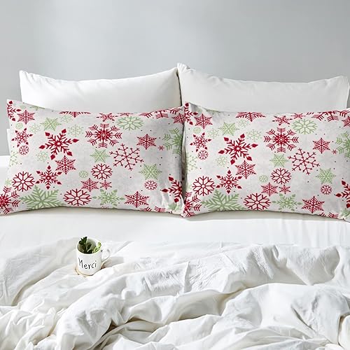 Miniatura 5 de Erosebridal Juego de edredón de Navidad de tamaño matrimonial, relleno de edredón mágico de copo de nieve para adultos, niños, mujeres, niñas,