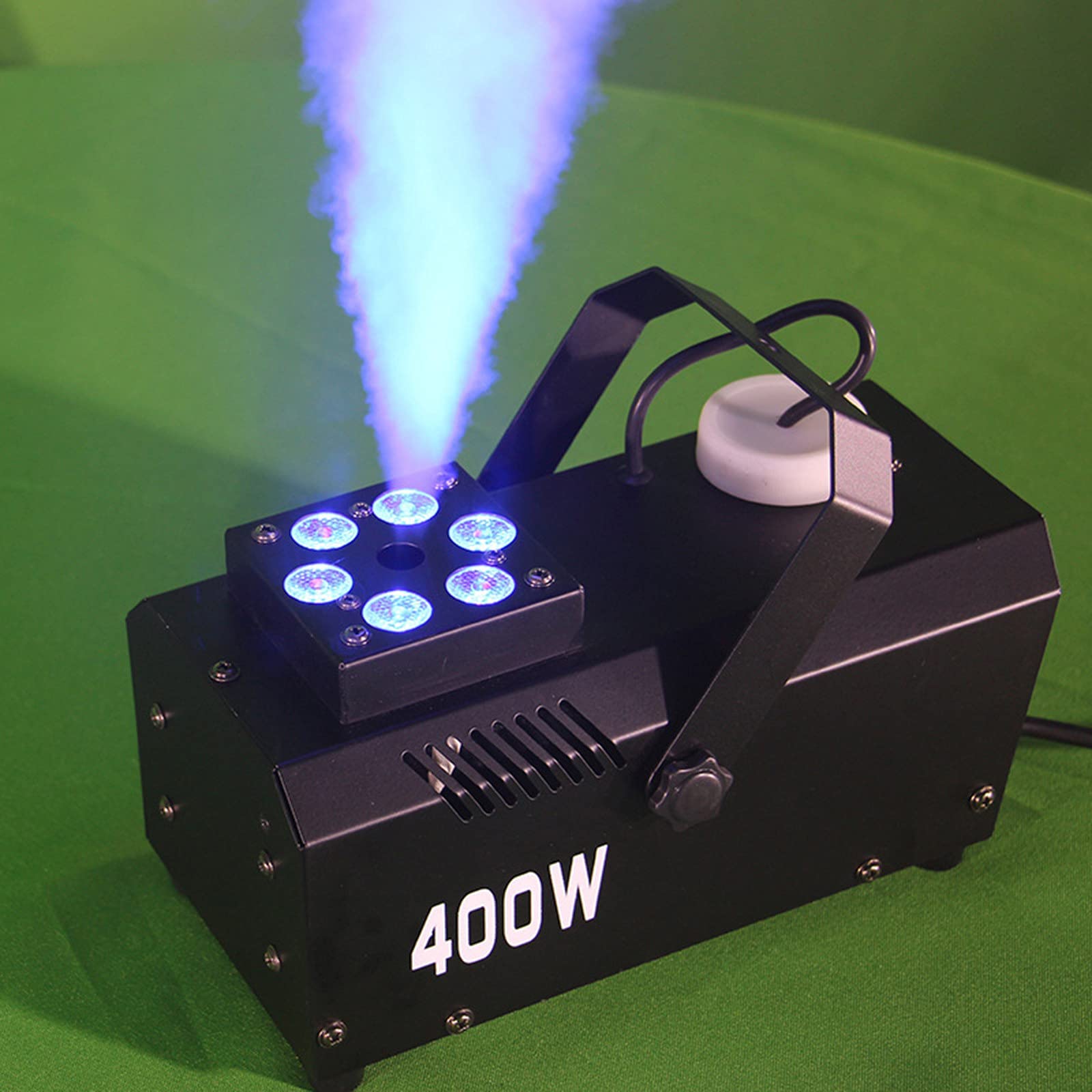 Wytwornica mgły, wytwornica dymu na imprezę o mocy 400 W z 6 diodami LED RGB, wysokość strumienia 3 m, przewodowy i bezprzewodowy pilot zdalnego sterowania Wytwornica mgły o dużej wydajności