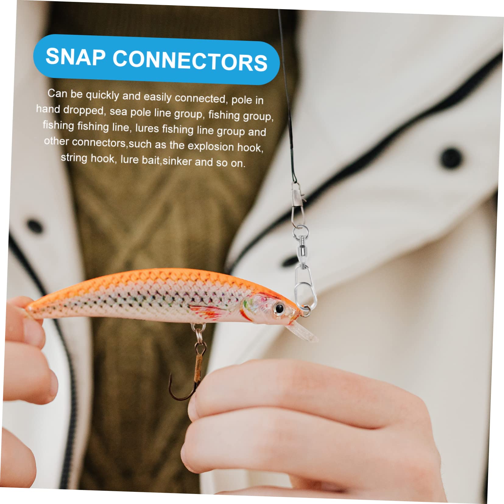 BESPORTBLE 90 Pezzi Connettore Ad Anello A Otto Figure Girelle A Scatto Attrezzatura Da Pesca Parti Di Pesca Canna Girevole A Scatto Esche Da D'Acqua Dolce Lenza Da Resistente