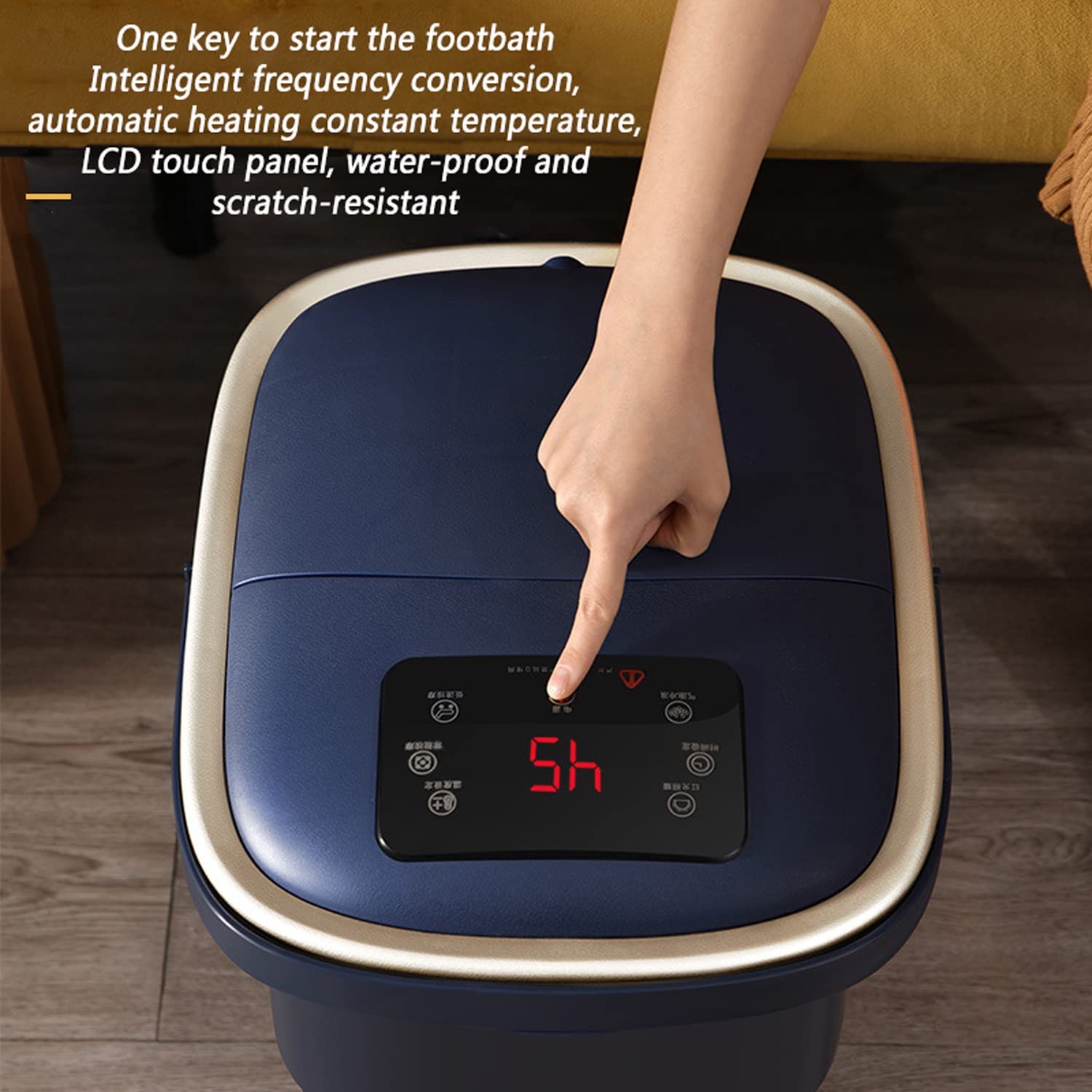 Masajeador de Baño de Spa para Pies con Calentamiento Rápido, 6 Rodillos de Masaje Motorizados para Baño de Pies con Luz Roja, Temporizador de Control de Temperatura Inteligente, Alivio Del Estrés en