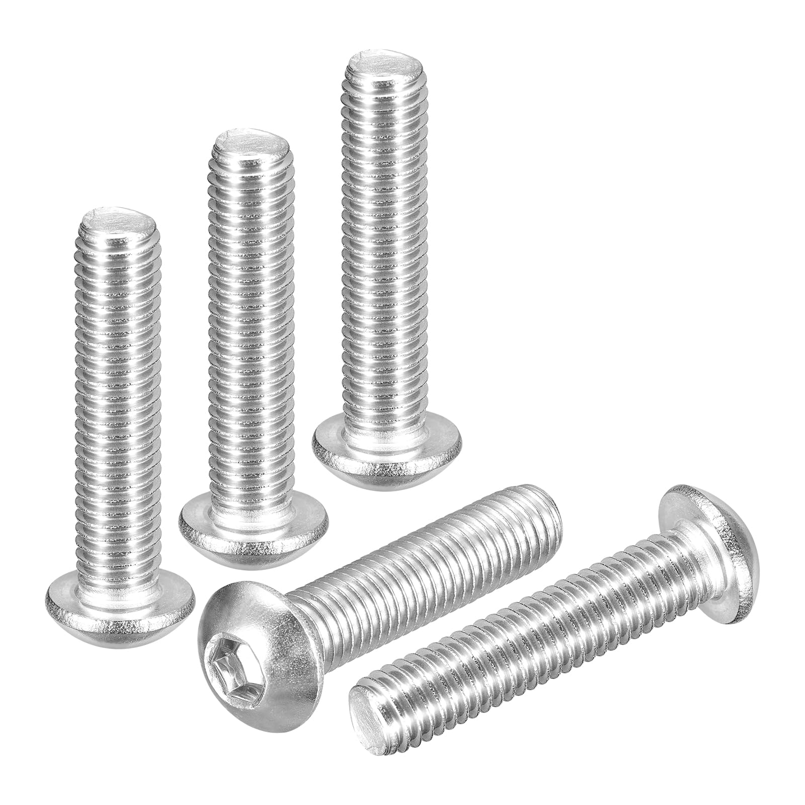 DTGN M8-1.25x35mm Button Head Socket Cap Screws - 12Pack - Good for Road Bicycle, Mountain Bike, Auto, Motorcycle - 304 Stainless Steel Whitewashed - Hex Socket Drive Fasteners