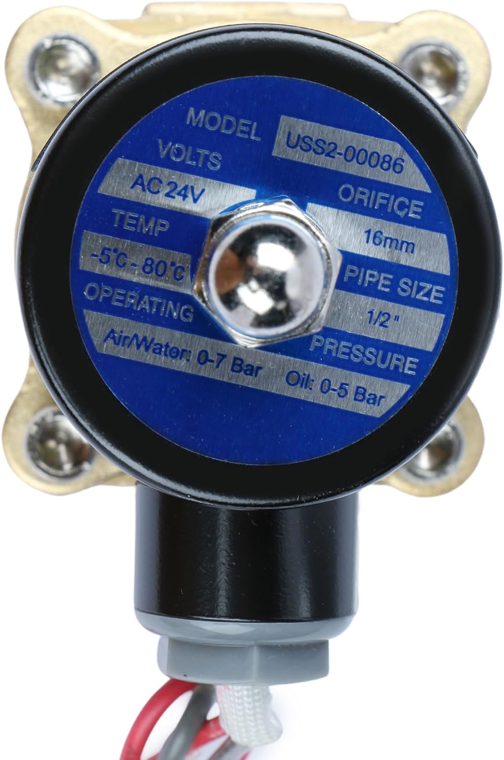 U.S. Solid 1/2" Brass Electric Solenoid Valve 24VAC Air Non-potable Water NBR Normally Closed