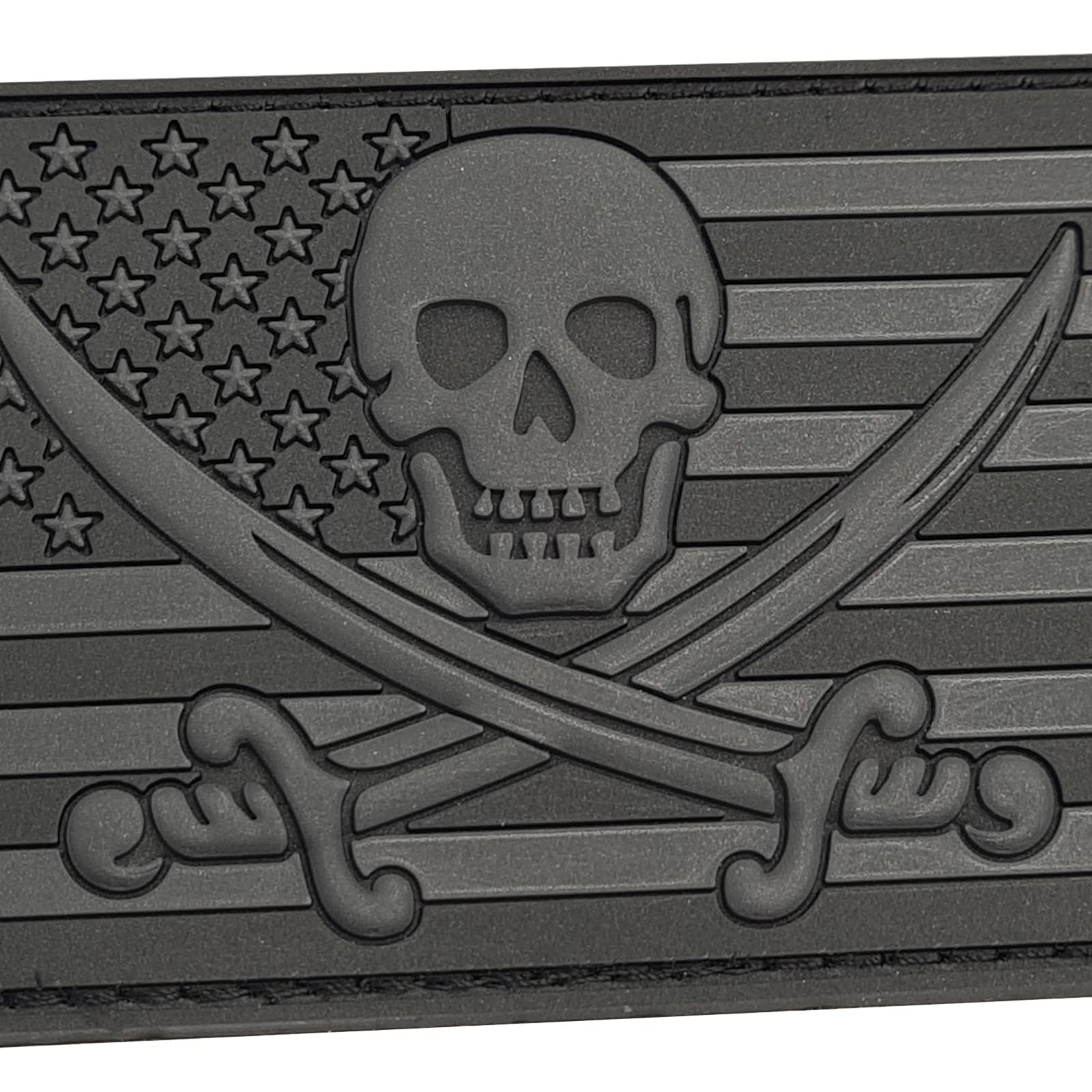 Jolly Roger PVC Calico Jack Pirate USA Flag Morale Tactical Rubber Patch