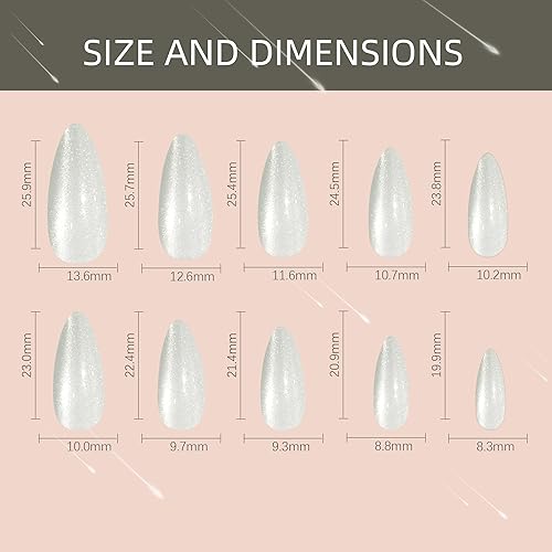 Miniatura 4 de Uñas postizas a presión, ojos de gato, uñas con pegamento, kit de uñas de gel de 24 piezas Miss Galaxy Almond a presión, kit de uñas postizas chic y