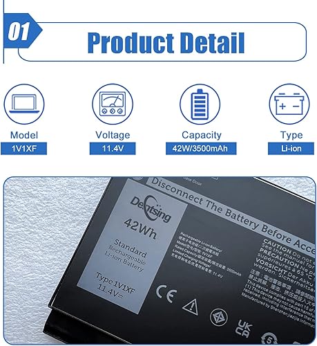 Miniatura 2 de Dentsing 1V1XF - Batería para portátil compatible con Dell Latitude 5400 5410 5500 5510 Precision 3540 3550 Inspiron 7590 7591 7791 2 en 1 Series